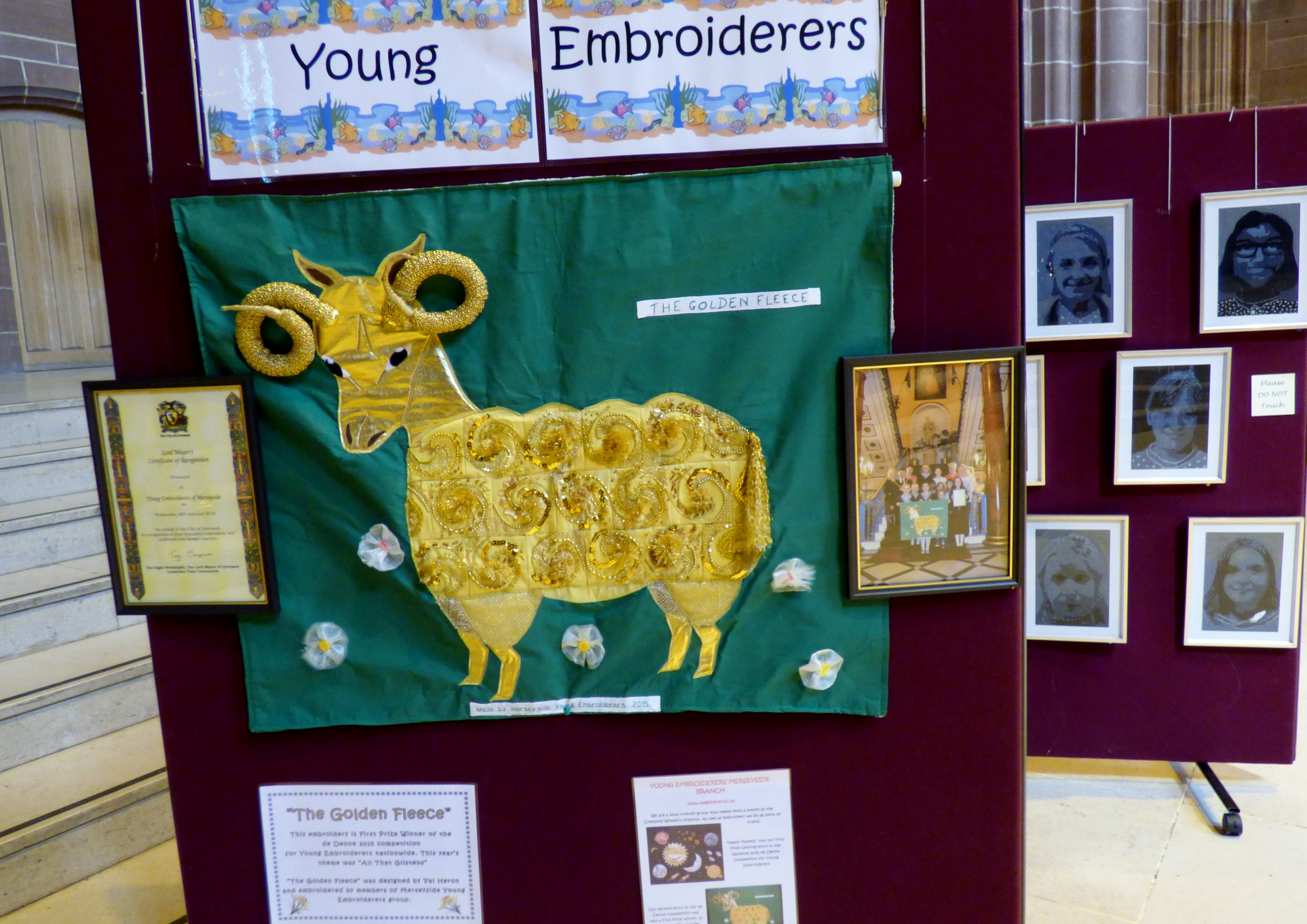 THE GOLDEN FLEECE by Merseyside Young Embroiderers at 60 Glorious Years exhibition, Liverpool Anglican Cathedral 2016