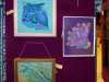 OWL by Margaret Gold, Peacock by Ann Thyer and EBB TIDE by Dora Carline at 60 Glorious years exhibition 2016
