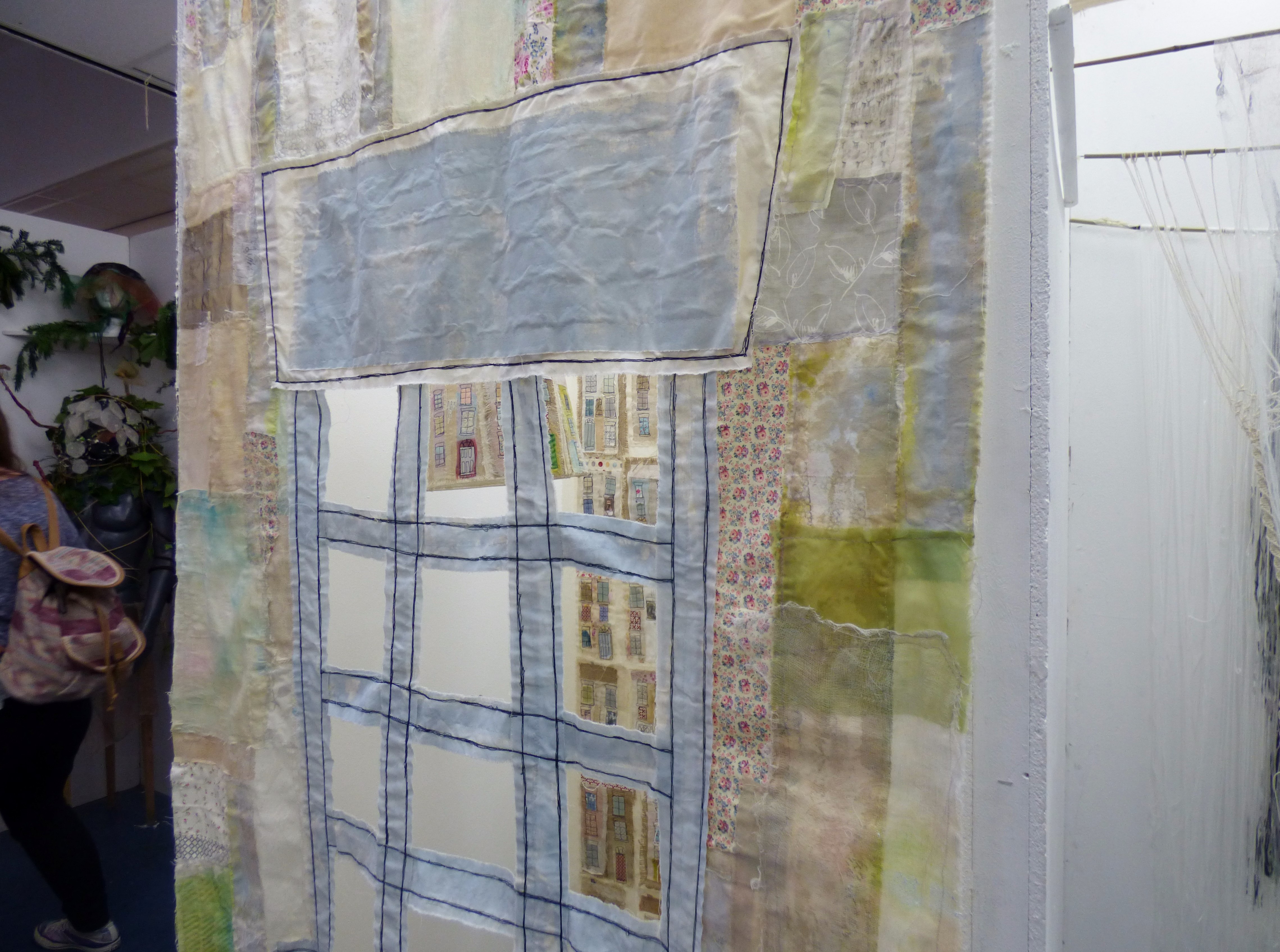 detail of textile art by Ann Knight for Foundation art show at Liverpool Art College 2016