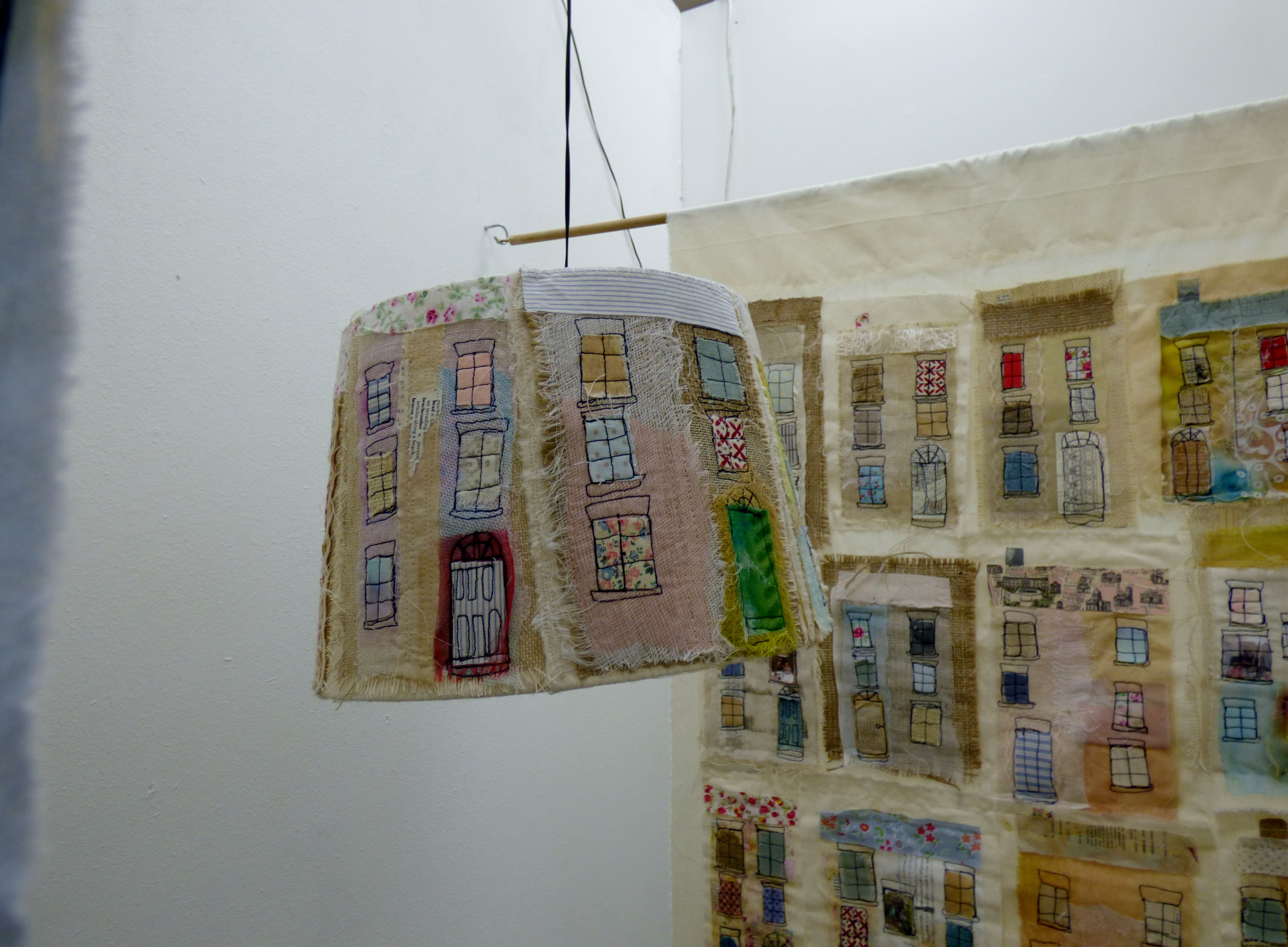 detail of textile art by Ann Knight for Foundation art show at Liverpool Art College 2016