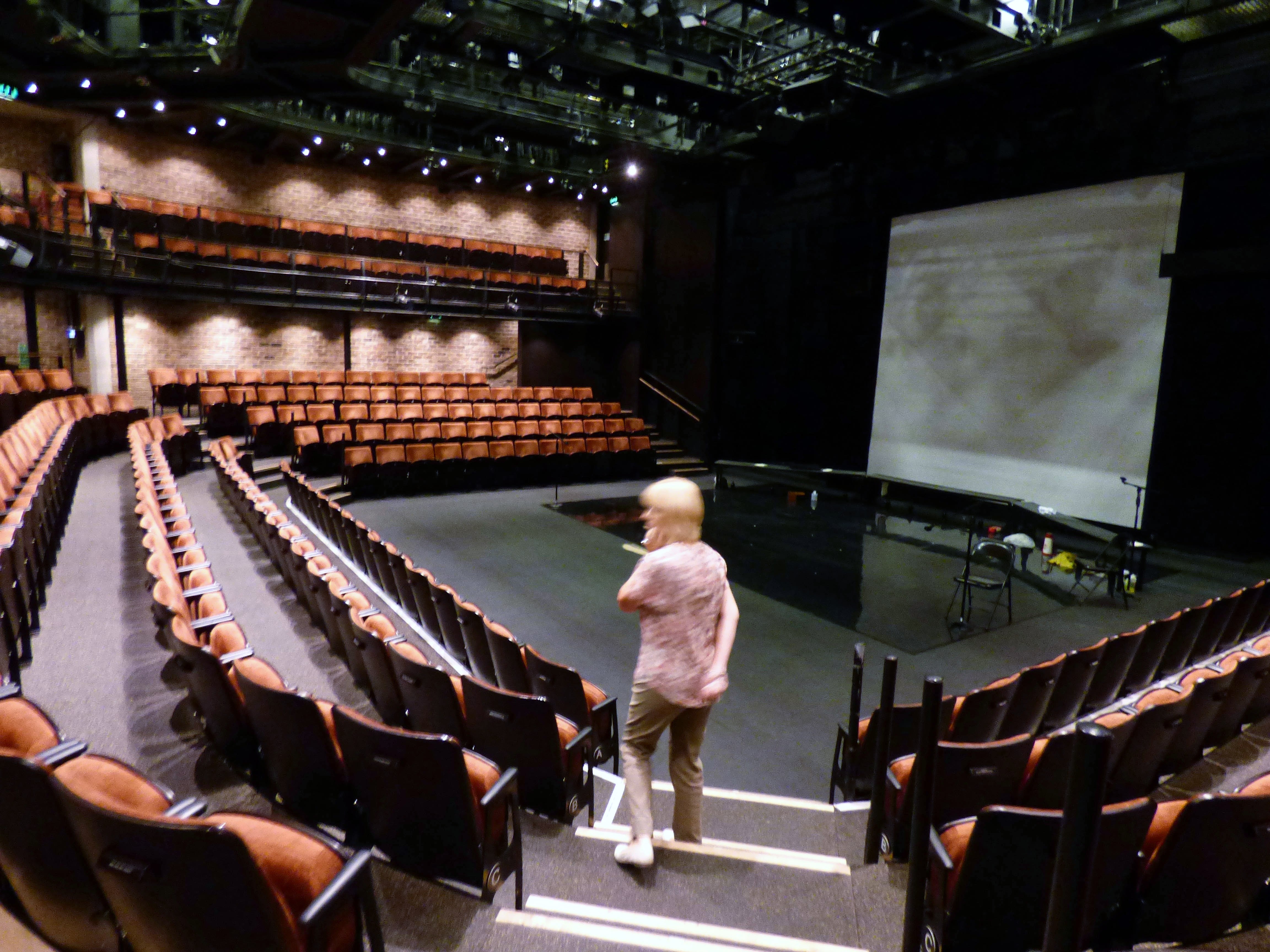 The seatng area and stage of Everyman Theatre, Liverpool, July 2016
