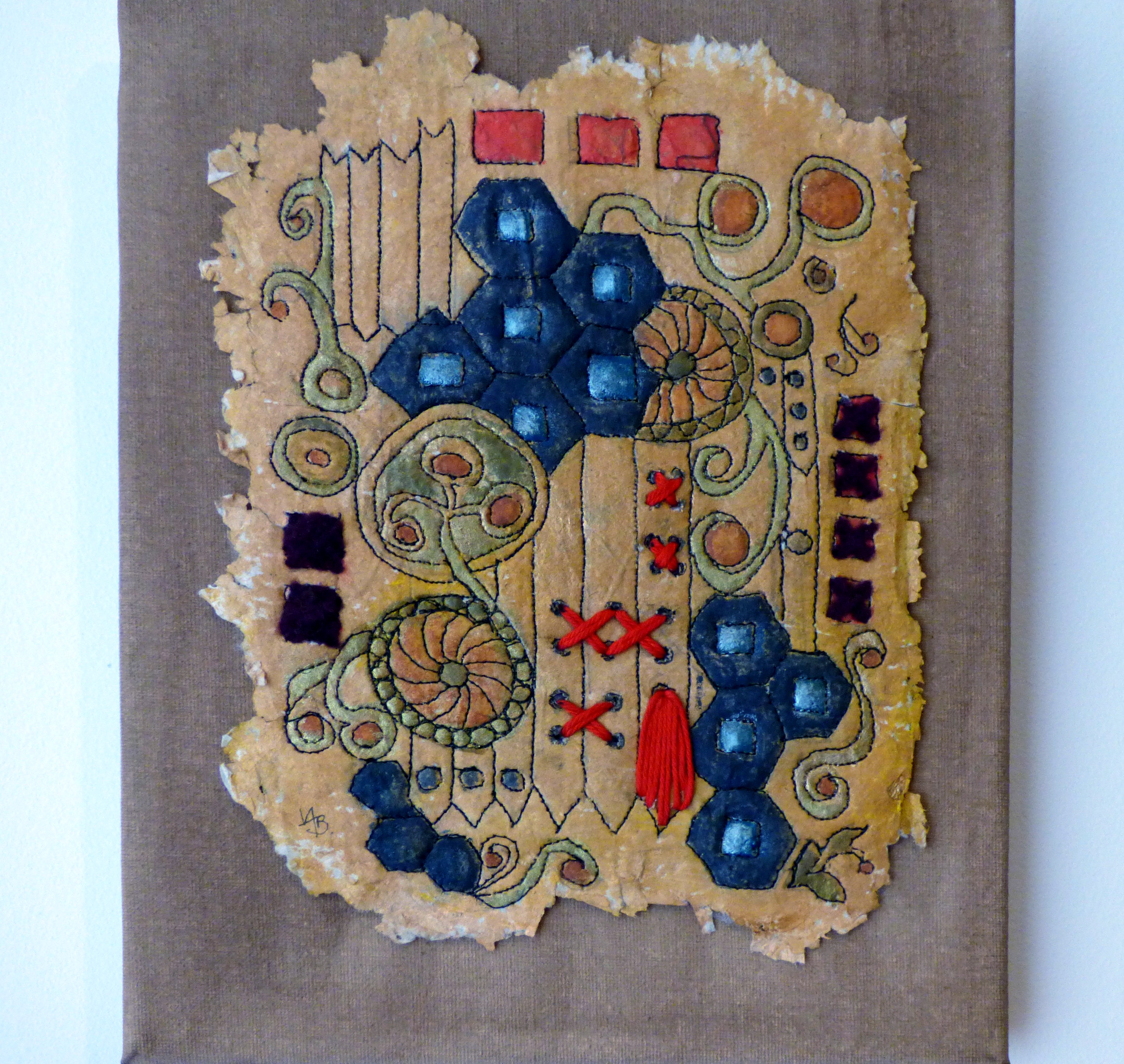 ARMORIAL FRAGMENTS 2 by Vivienne A. Brown, Textile Art Group exhibition, Leeds 2016