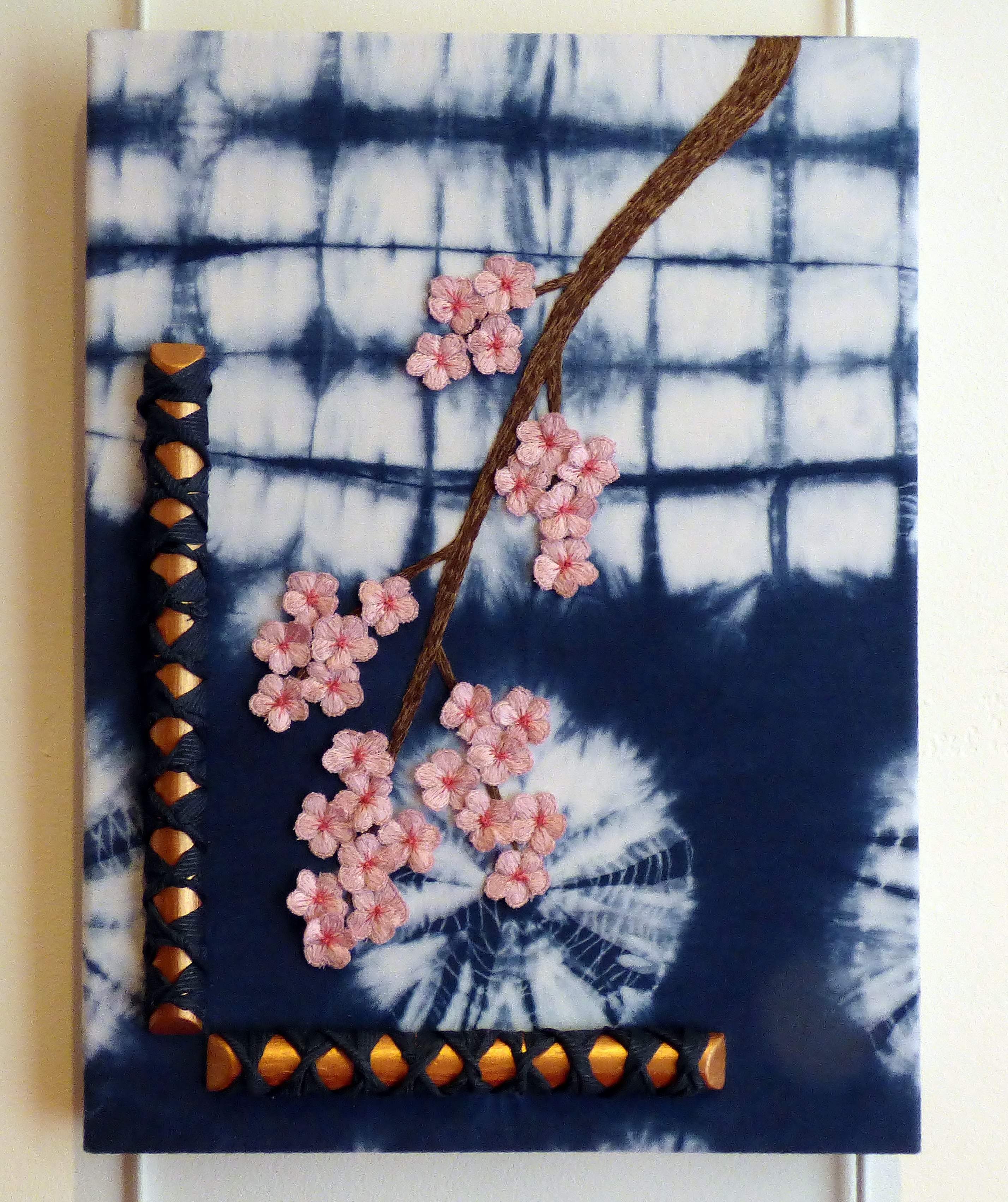 BLOSSOM AND SWORDS by Jacki Ramage, Textile Art Group exhibition, Leeds 2016