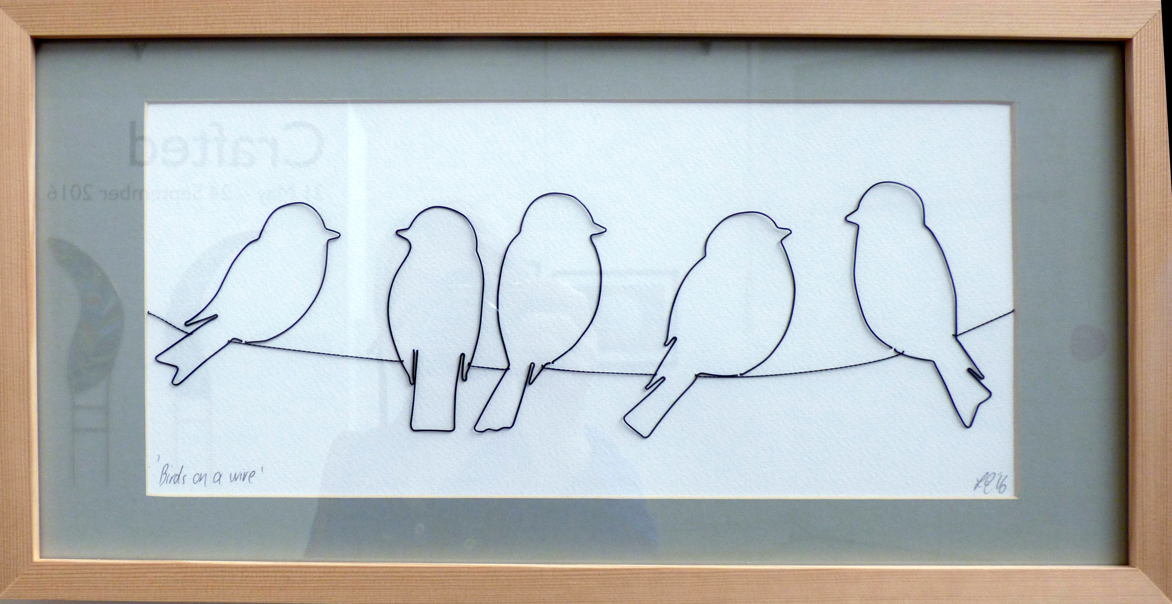 BIRDS ON A WIRE 5 by Lucy Elizabeth Cutler, wirework, CRAFTED exhibition, Huyton Gallery, 2016