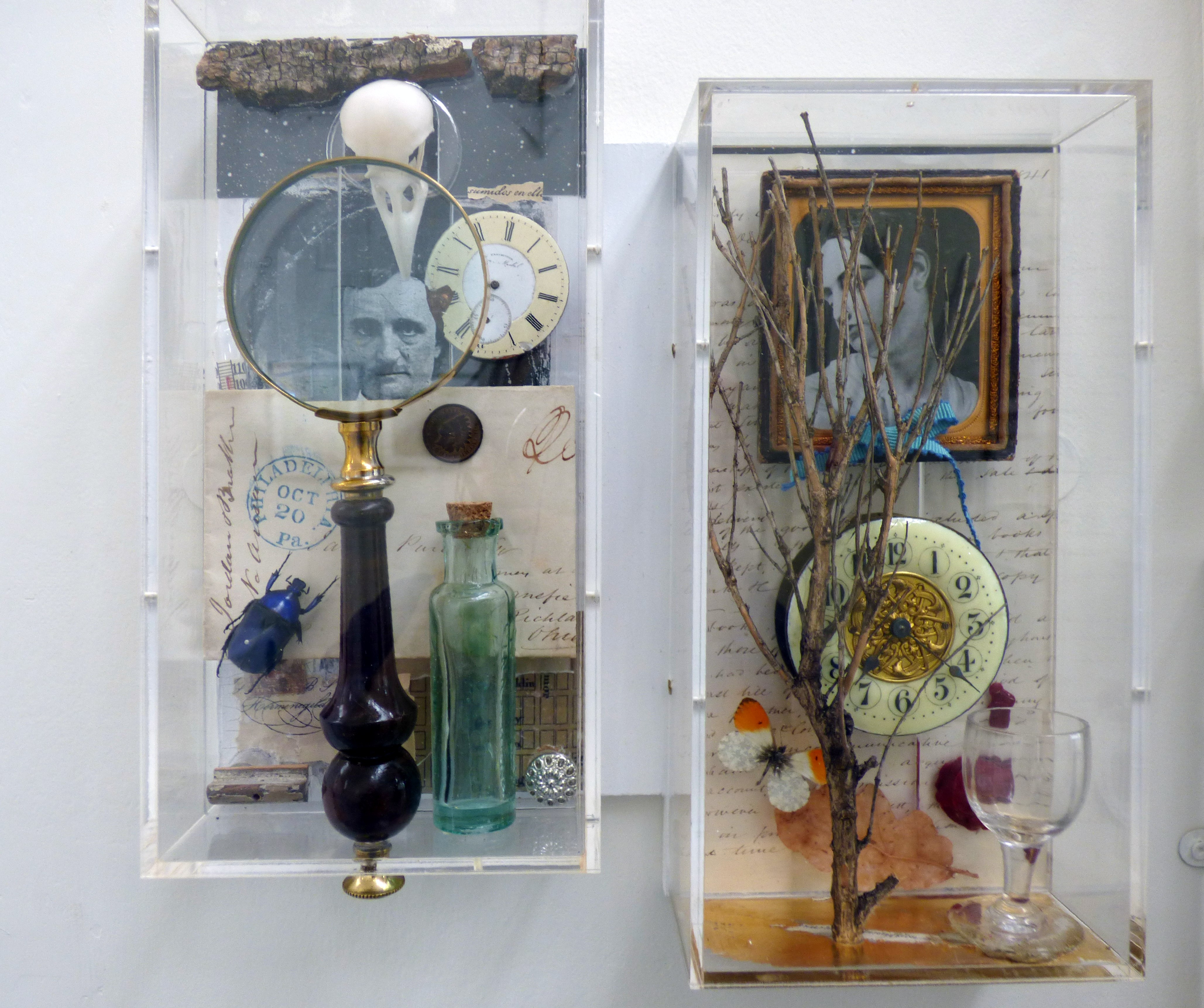 work by Steve Talbot, mixed media intimate boxes, CRAFTED exhibition, Huyton Gallery, 2016