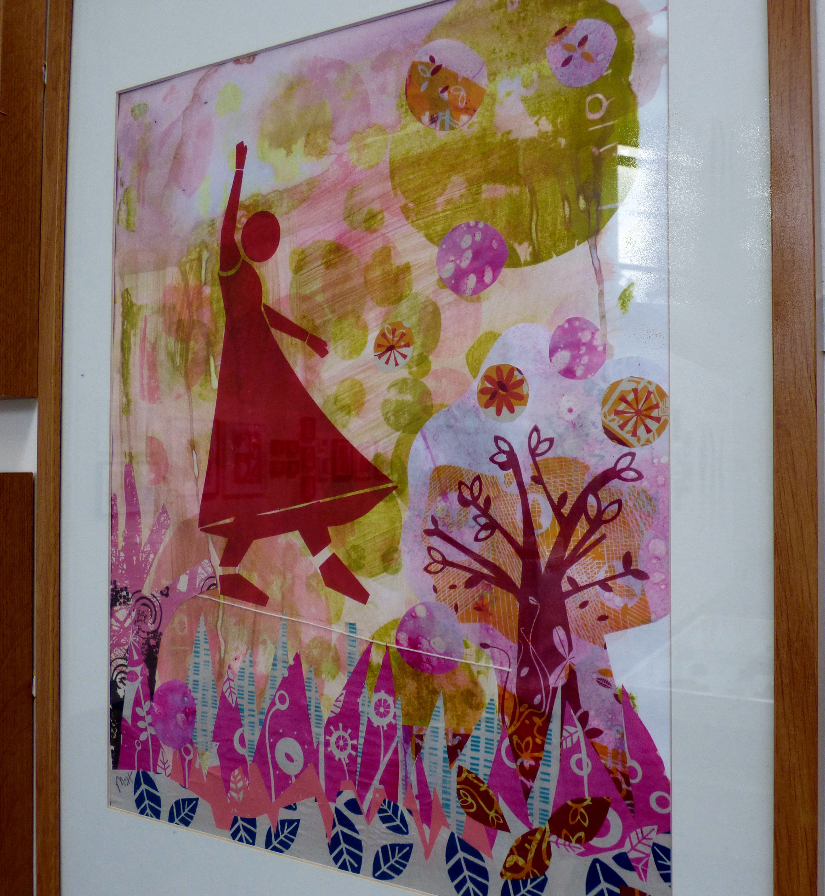 TIGHTROPE WALKER by Mandy Hills, screen print, CRAFTED exhibition, Huyton Gallery, 2016