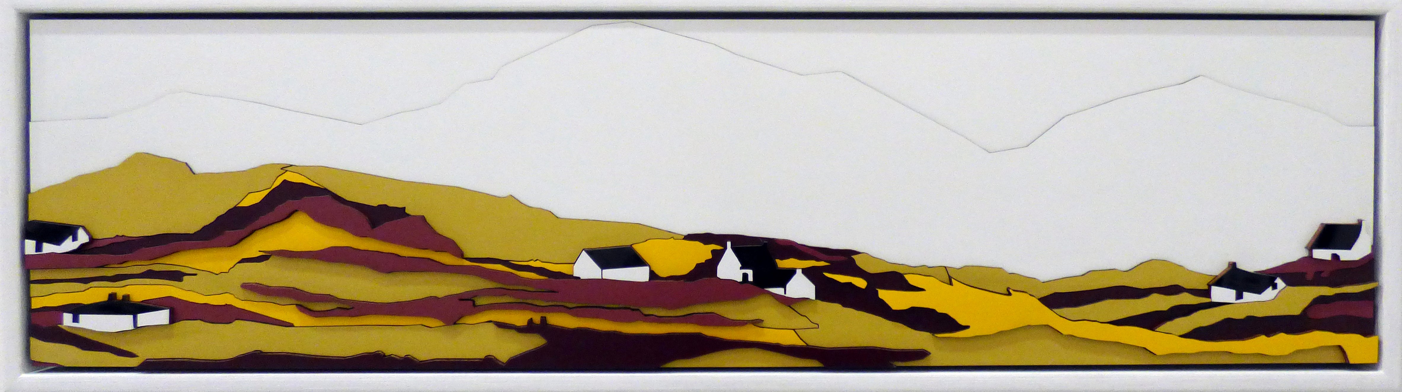 ELGOL, SKYE (SCOTLAND) by Clare Willard, coloured laminate and wood, CRAFTED exhibition, Kirkby Gallery, 2016