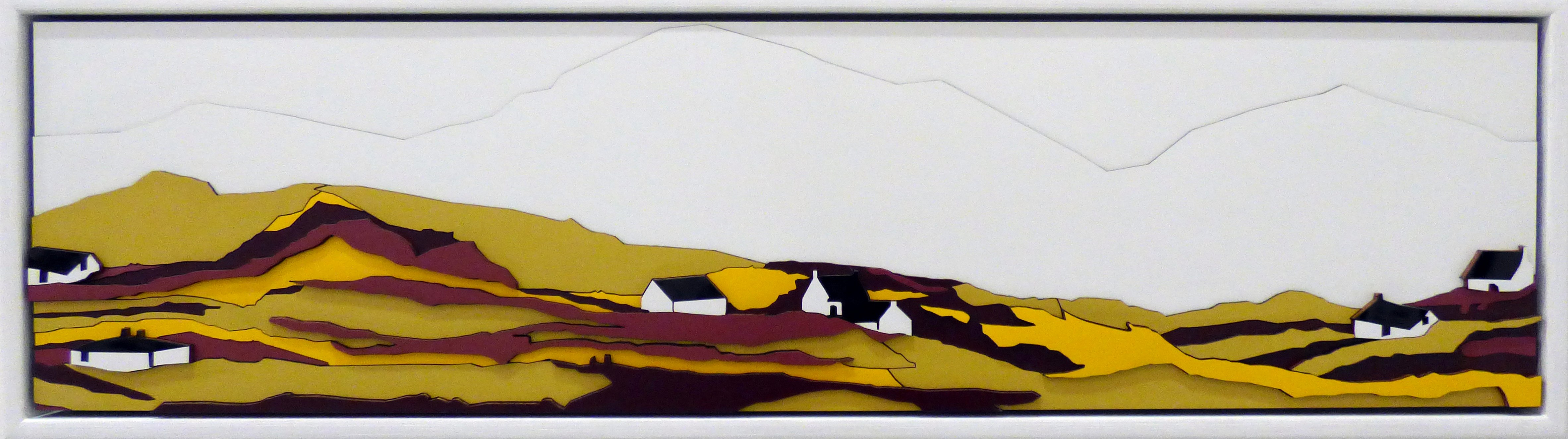 ELGOL, SKYE (SCOTLAND) by Clare Willard, coloured laminate and wood, CRAFTED exhibition, Kirkby Gallery, 2016