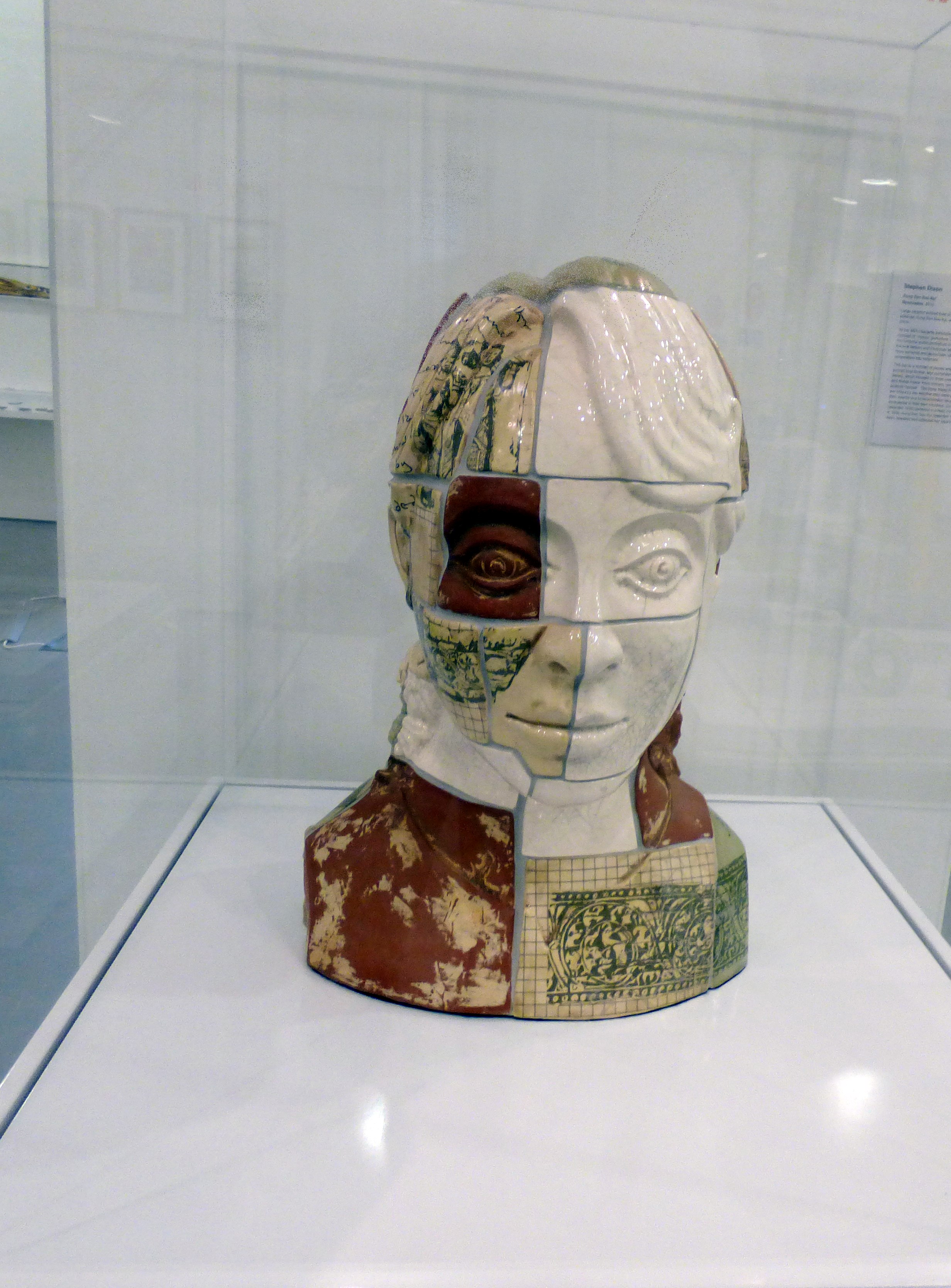AUNG SAN SUU KYI RESTORATION by Stephen Dixon, 2012 ceramic, at CRAFTED exhibition, Kirkby Gallery, 2016