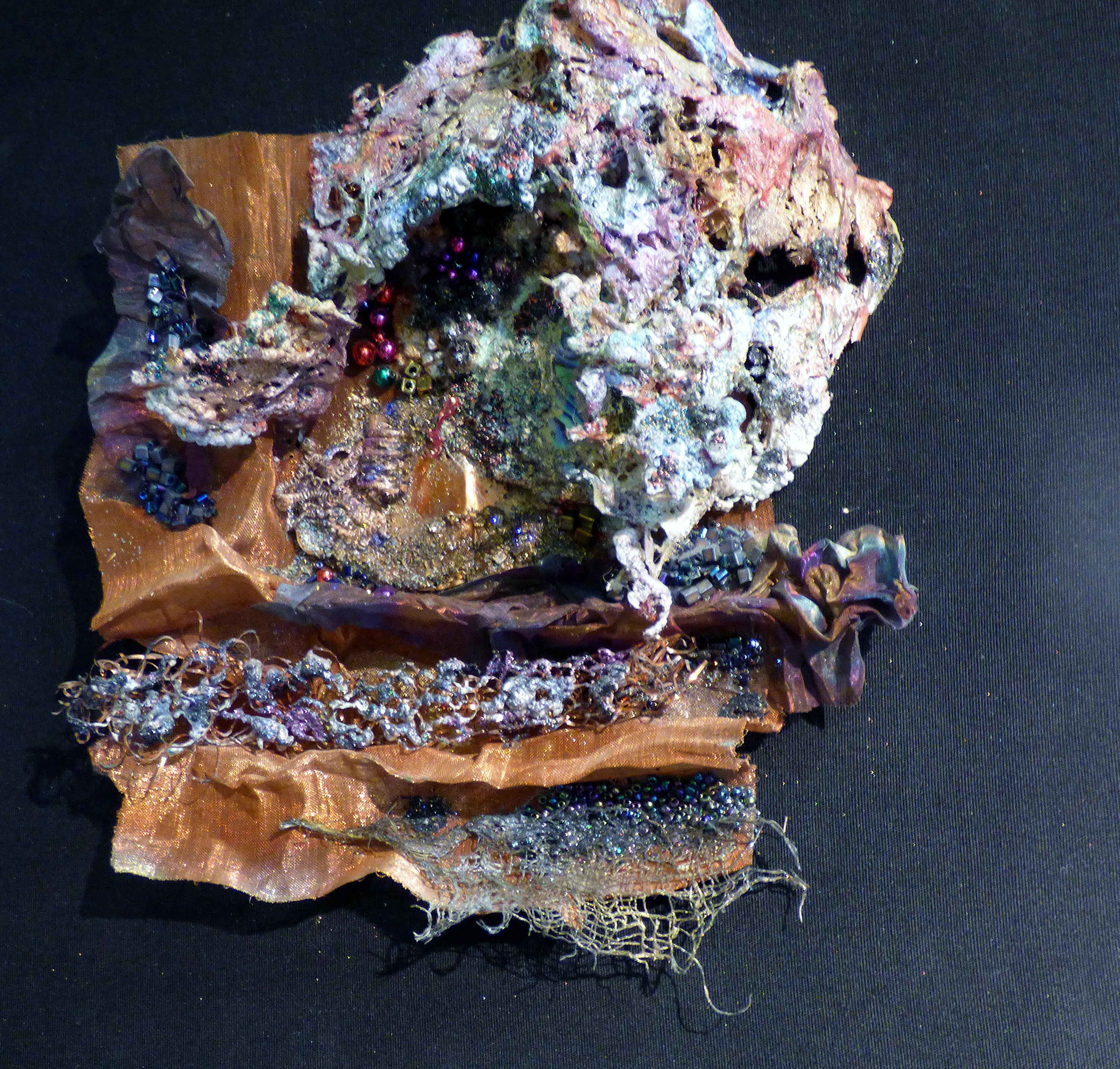 CONCRETION by Joy Madden, mixed media inspired by animal life clinging to underwater metal objects
