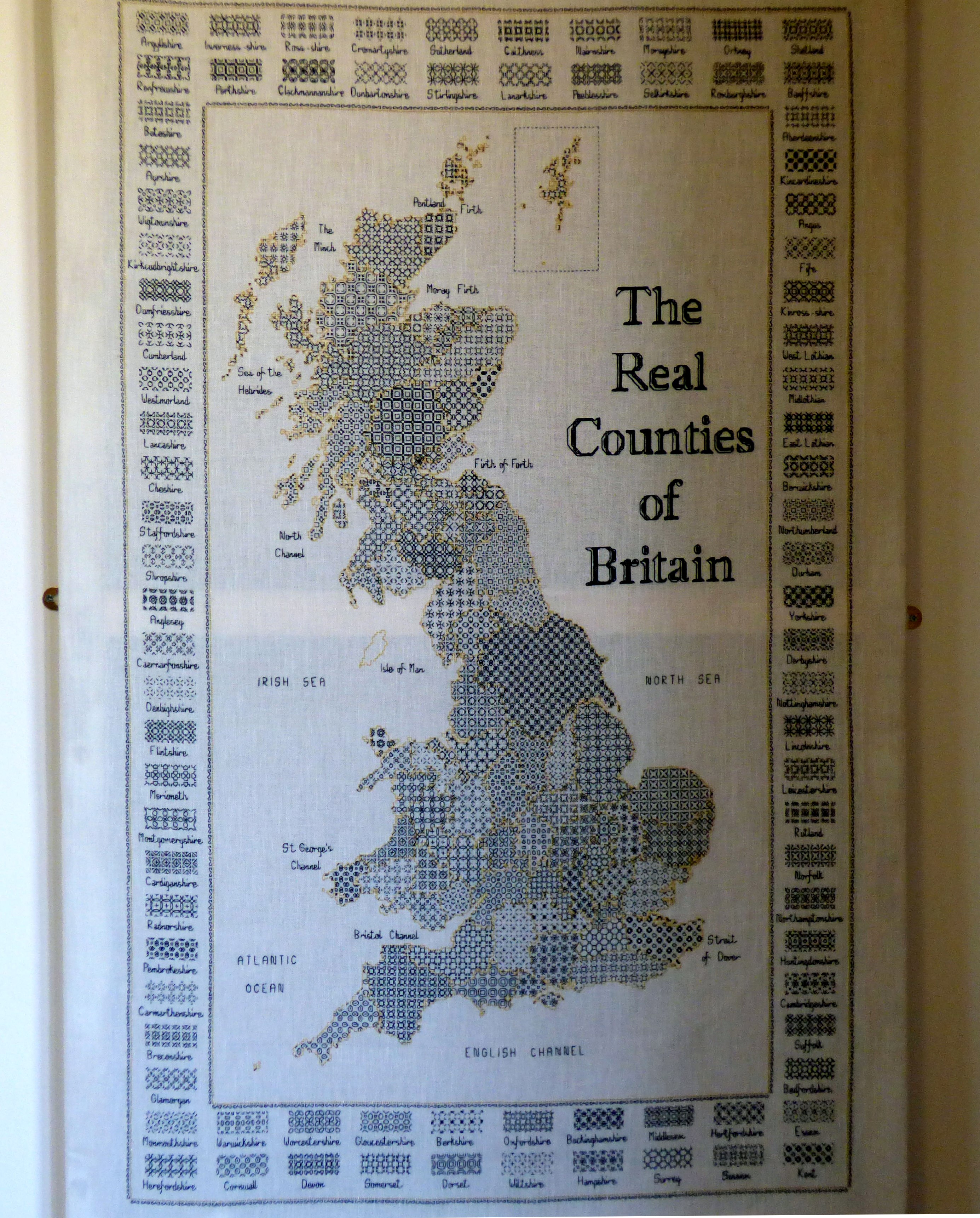 THE REAL COUNTIES OF GREAT BRITAIN by Christine Bourne, blackwork