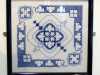 BLUE & WHITE TILE by Rita Kurzwell, 1990, assissi work
