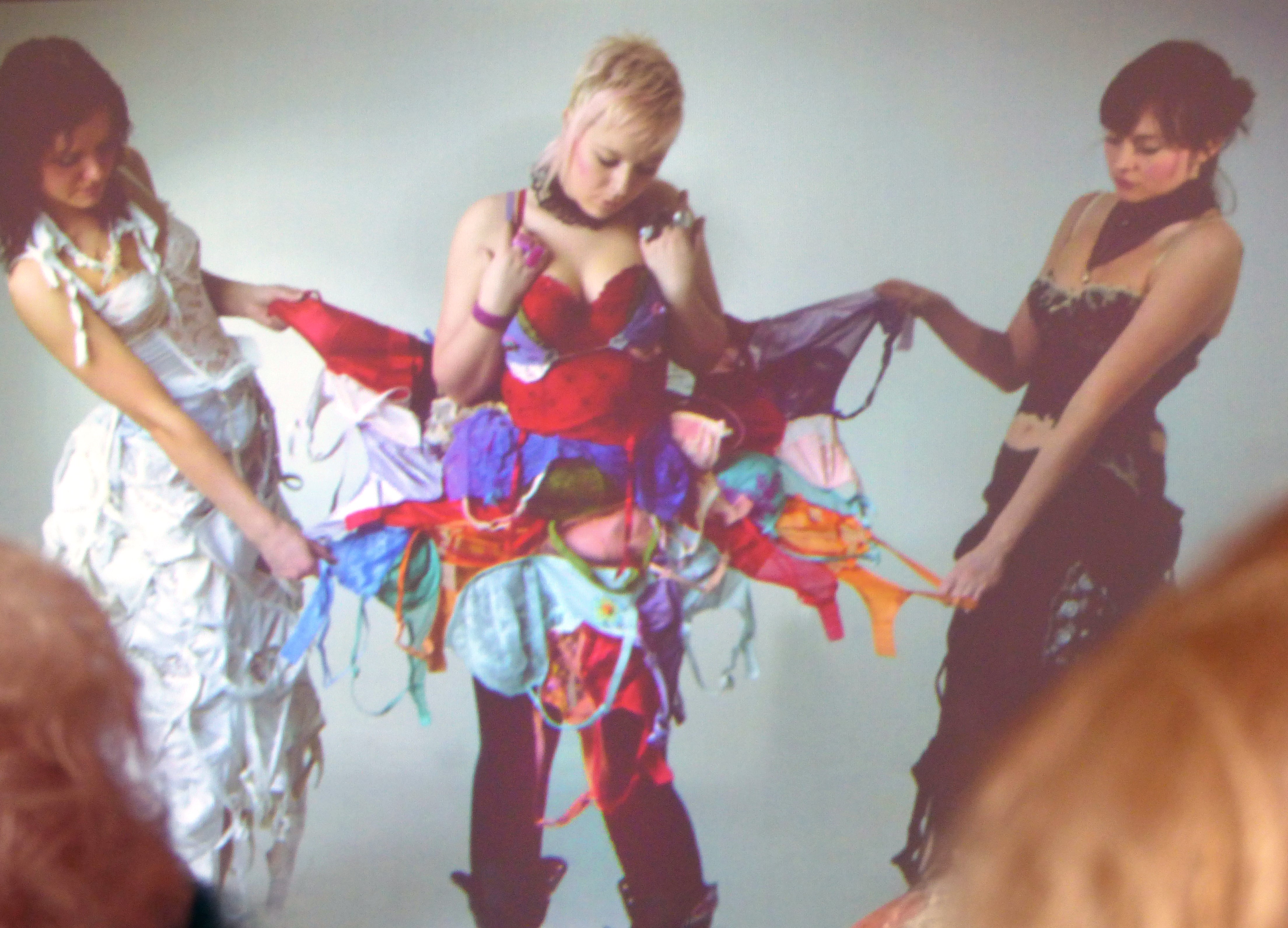 slide by Julia Triston showing Bra-ra dress, at NW Regional Day 2016