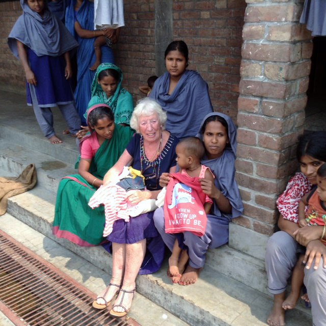 Rubina Porter MBE with the mothers and children of Sreepur, May 2016
