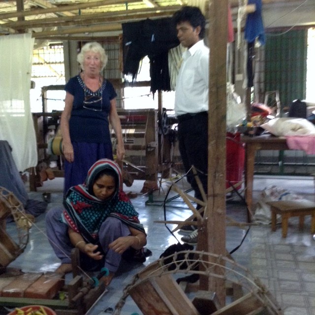 Ruby is visiting the workshop at Sreepur village