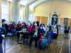 MEsG members waiting for Tina Saunders to begin her Talk "An Embroiderer's Tale", January 2022