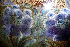 Antique embroidery in Macclesfield Silk Museum