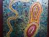 detail of panel depicting BACTERIA, situated in Staff Library, Liverpool Women's Hospital, sequins, metallic foil