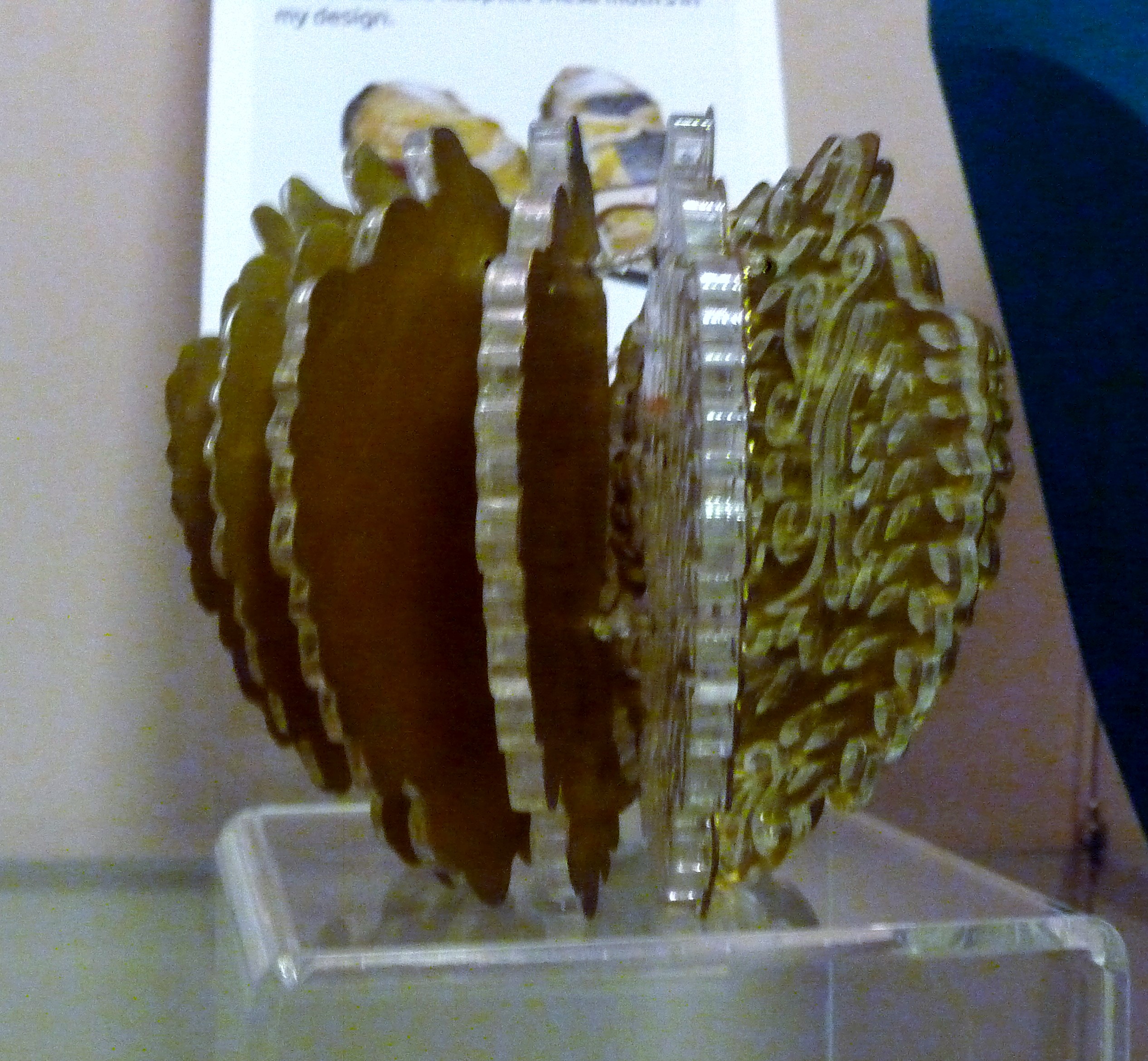 BRACELET by Lucy Rose Cunningham, perspex and brass.