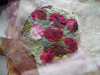 sample of embroidery with rose petals