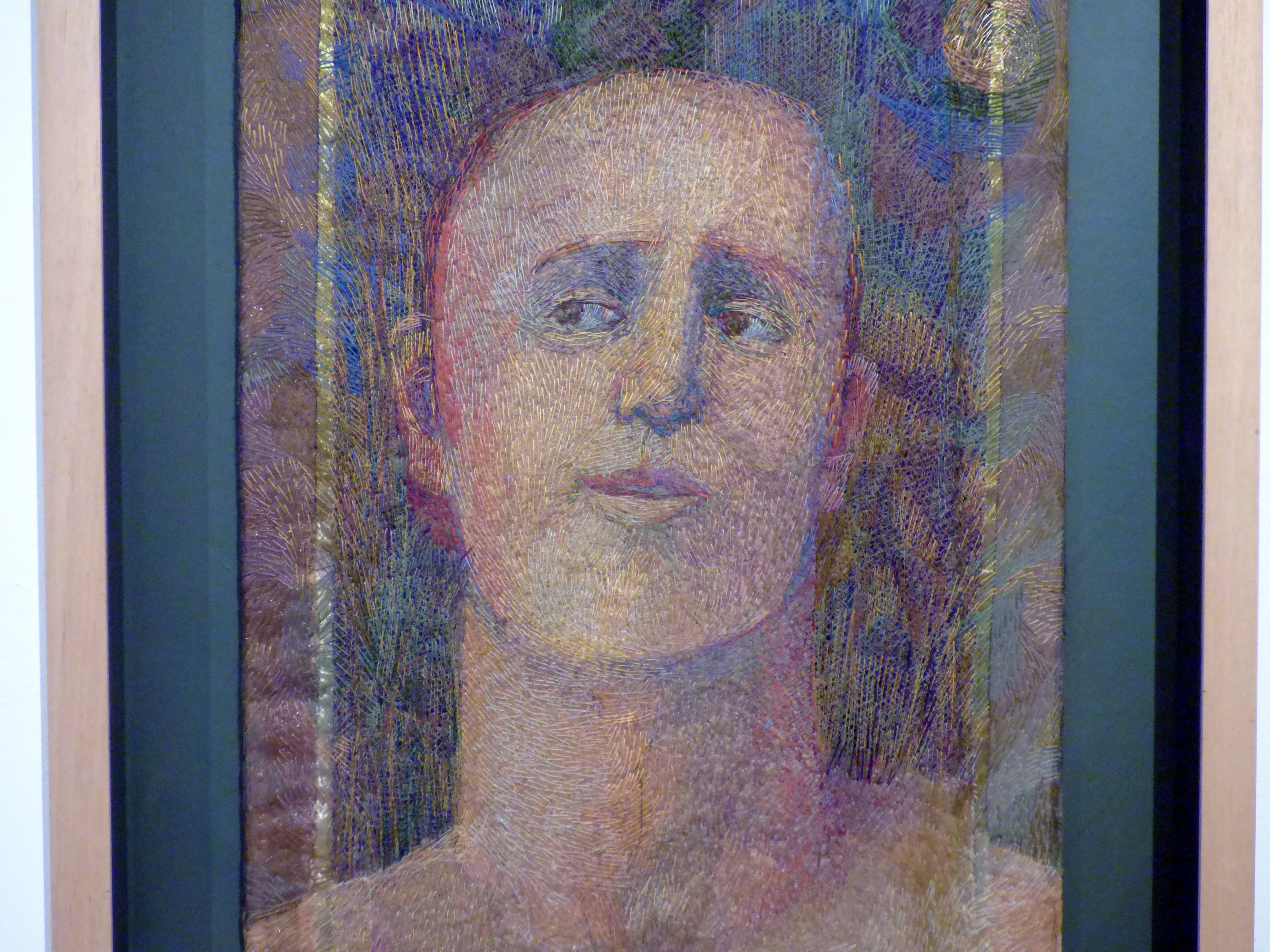 (detail) ADAM AND EVE, by Audrey Walker, stitched textile, 2000
