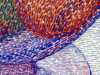 (detail) THE BIG BLUE BOWL by Audrey Walker, hand stitch, 2013