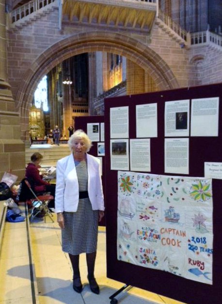 Rubina Porter MBE with the Sreepur ENDEAVOUR quilt 2018