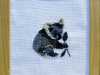 KOALA BEAR EATING EUCALYPTUS LEAF by Jenny Mullis, cross stitch,  Endeavour exhibition, Liverpool Cathedral, Sept 2018