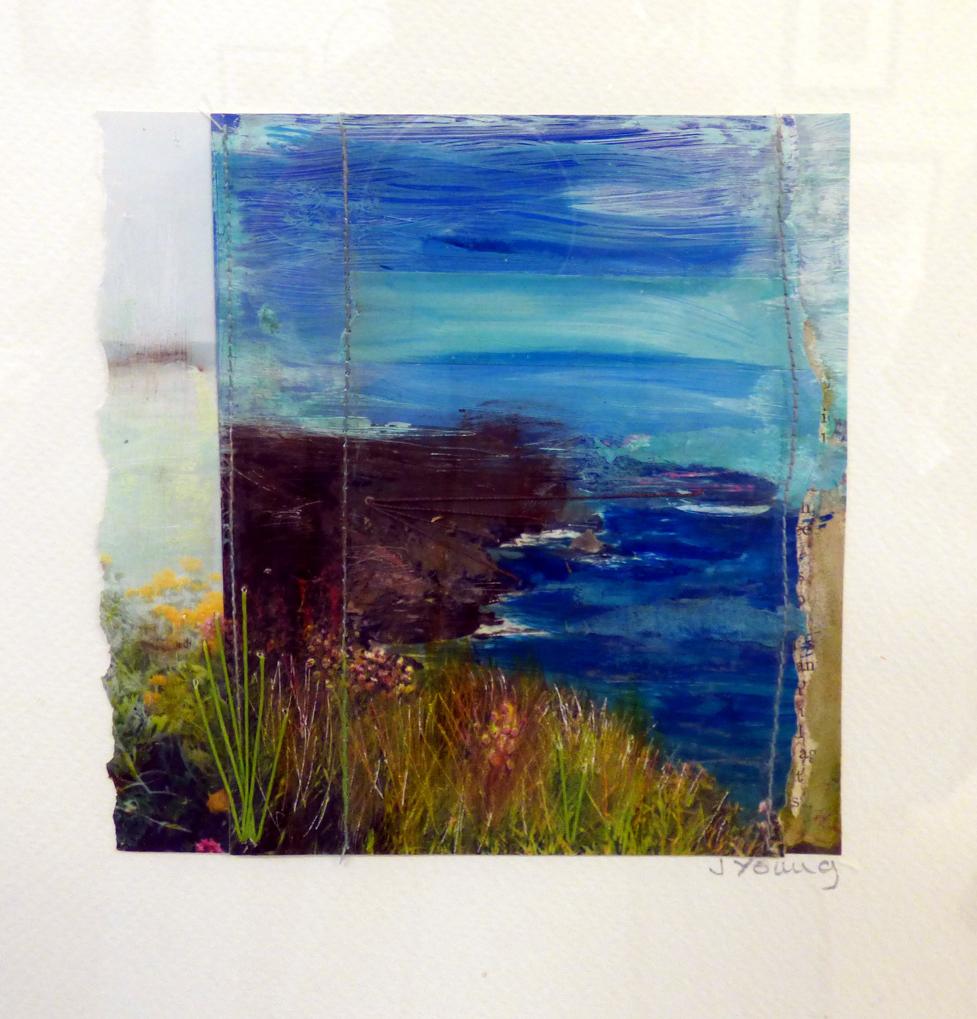 CORNISH COAST 4 by Joyce Young, altered photographs and stitch, ConText group 2018