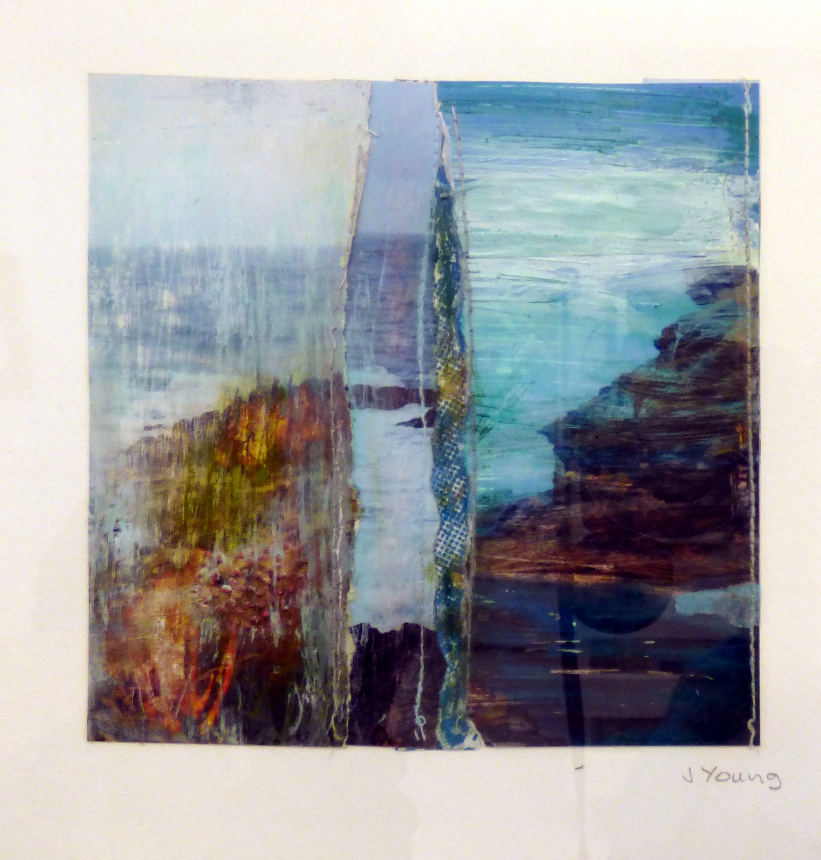 CORNISH COAST 1 by Joyce Young, altered photograpgs and stitch, ConText group 2018