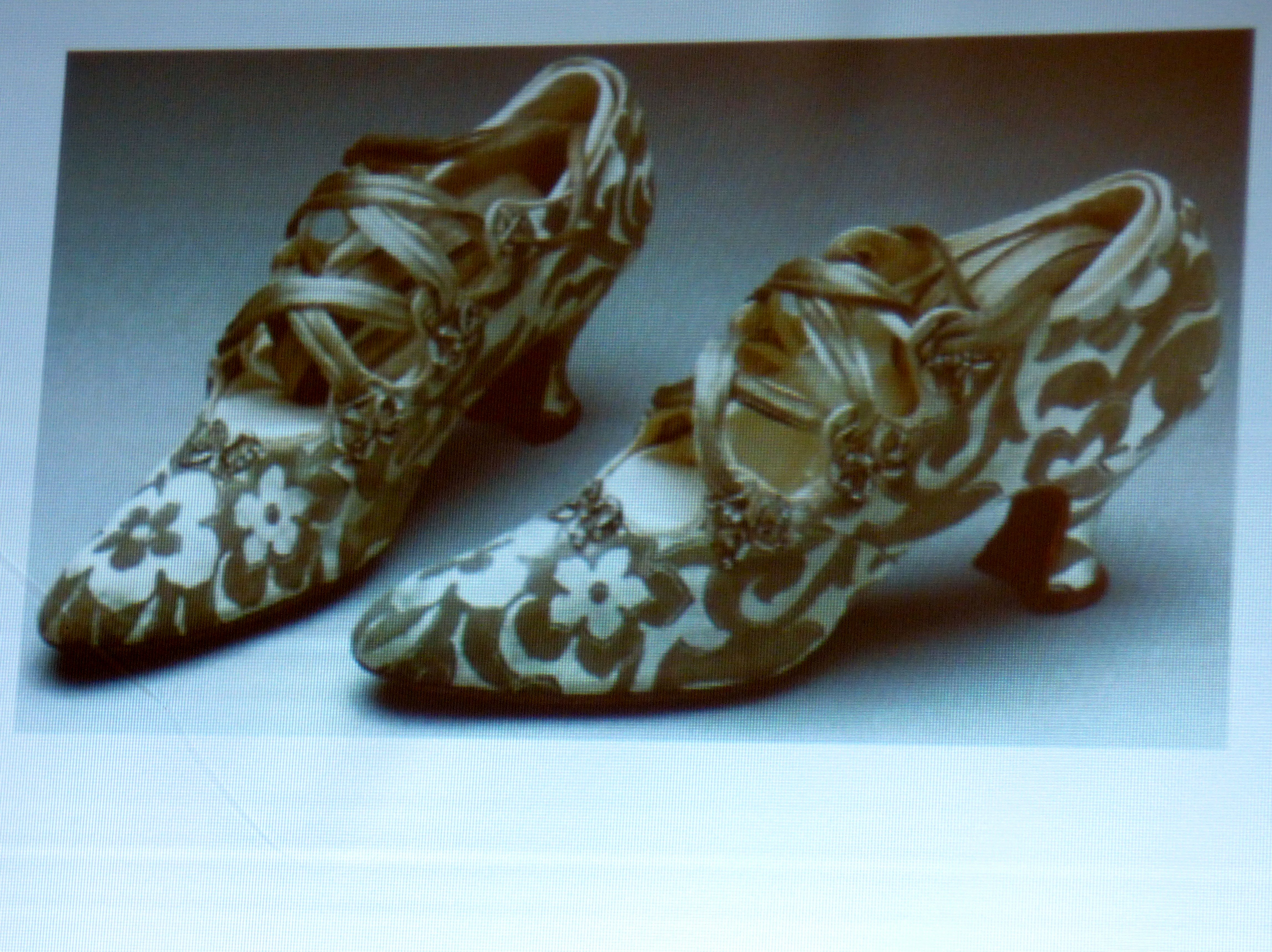 slide showing tango wedding shoes 1914