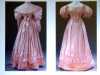 slide showing silk wedding dress, over-sleeves and pelerine 1823, History of the Wedding Dress talk by Gill Roberts, MEG 2018