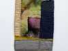 KIRKDALE GOOGLE EARTH TRIPTYCH 1, by Liz Smith, Glossop & District EG, re-purposed and hand dyed fabric, hand stitching
