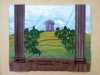 A CAPABILITY BROWN LANDSCAPE by Christina Harris, Glossop & Distrist EG, machine and hand embroidery on painted cotton