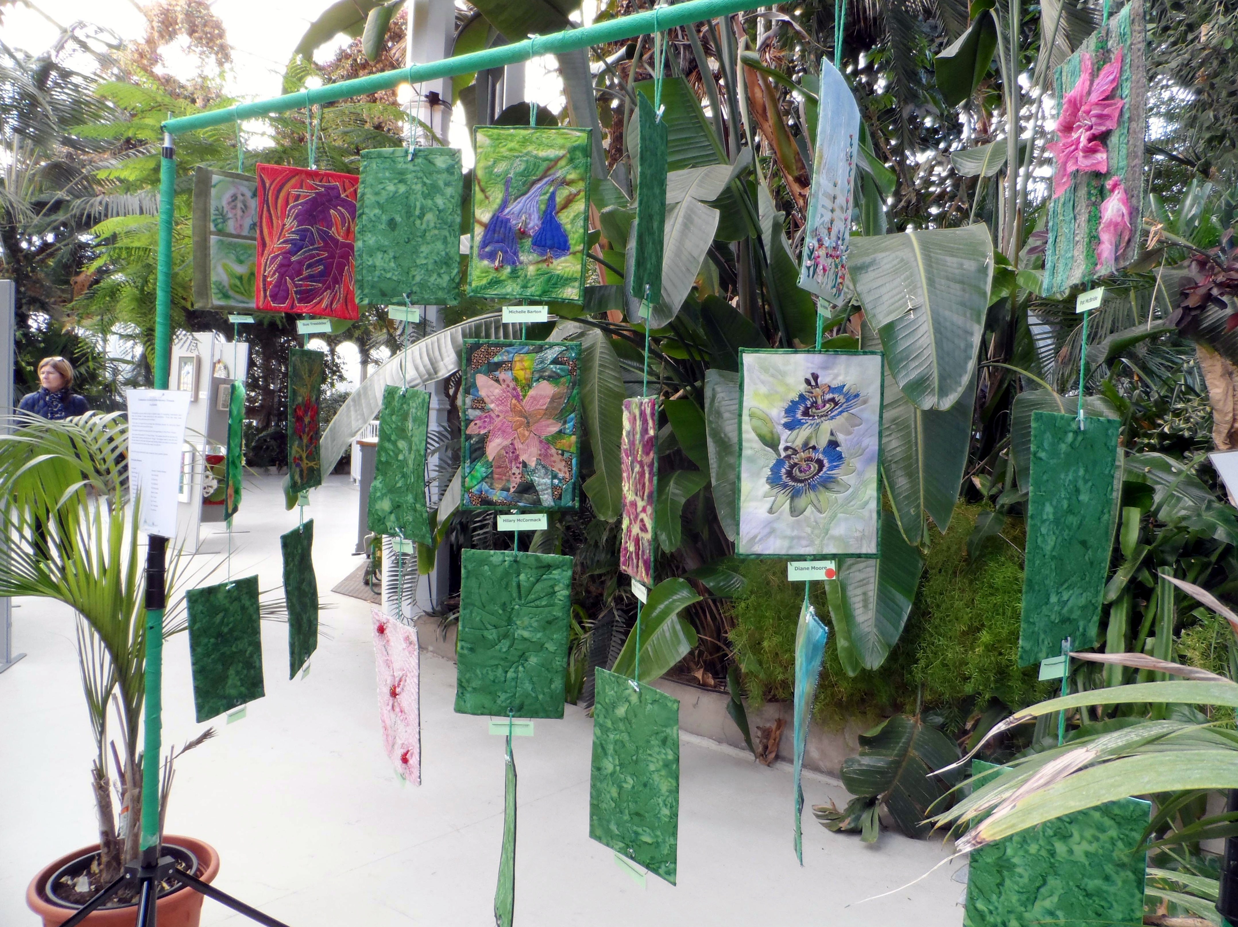 GROUP EXHIBIT, foliage in Sefton Park Palm House, Contemporary Threads exhibition, Sefton Palm House, Feb 2022