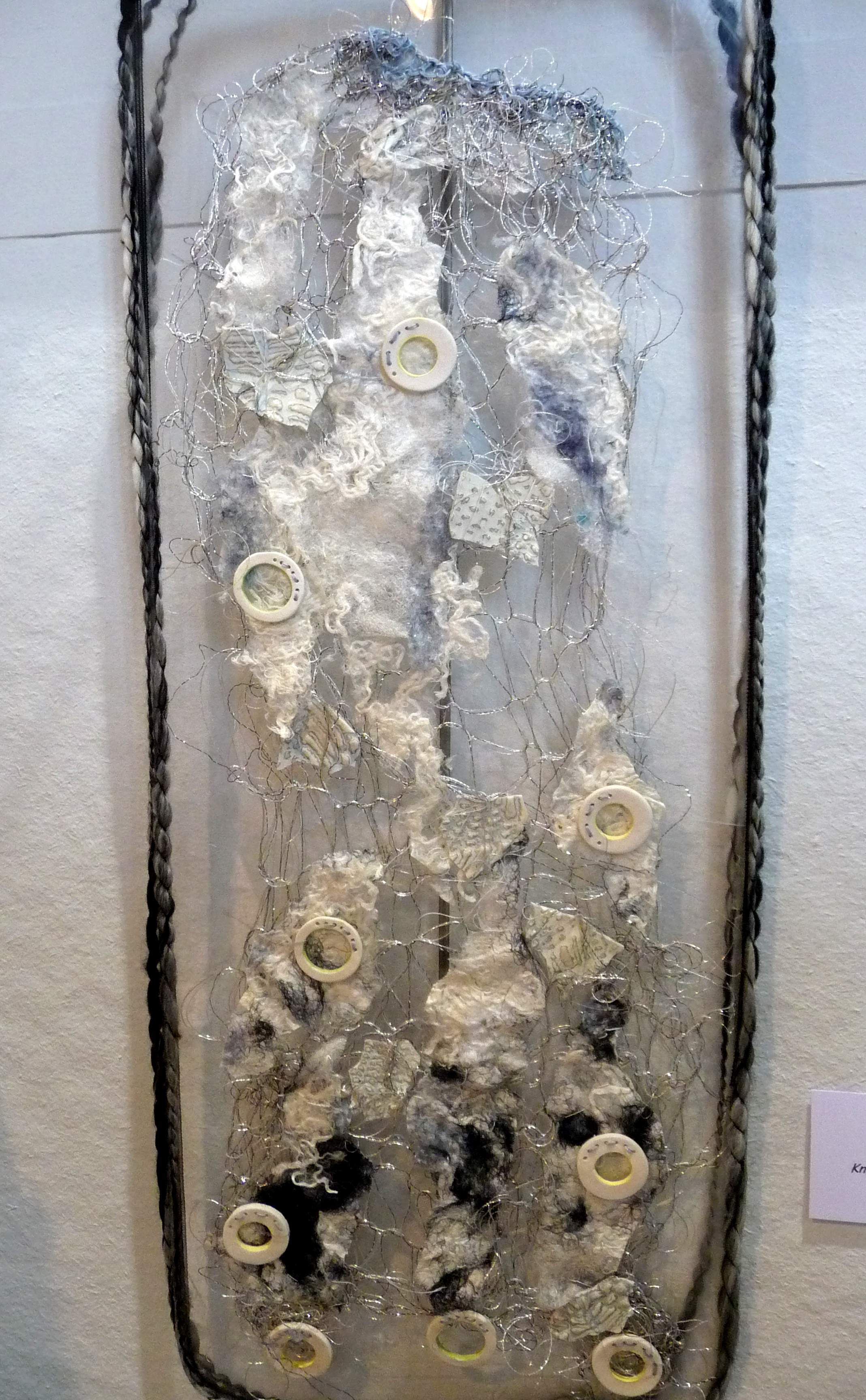 MOON LANDSCAPE by Vera Morgan, knitted wire, ceramics and felt