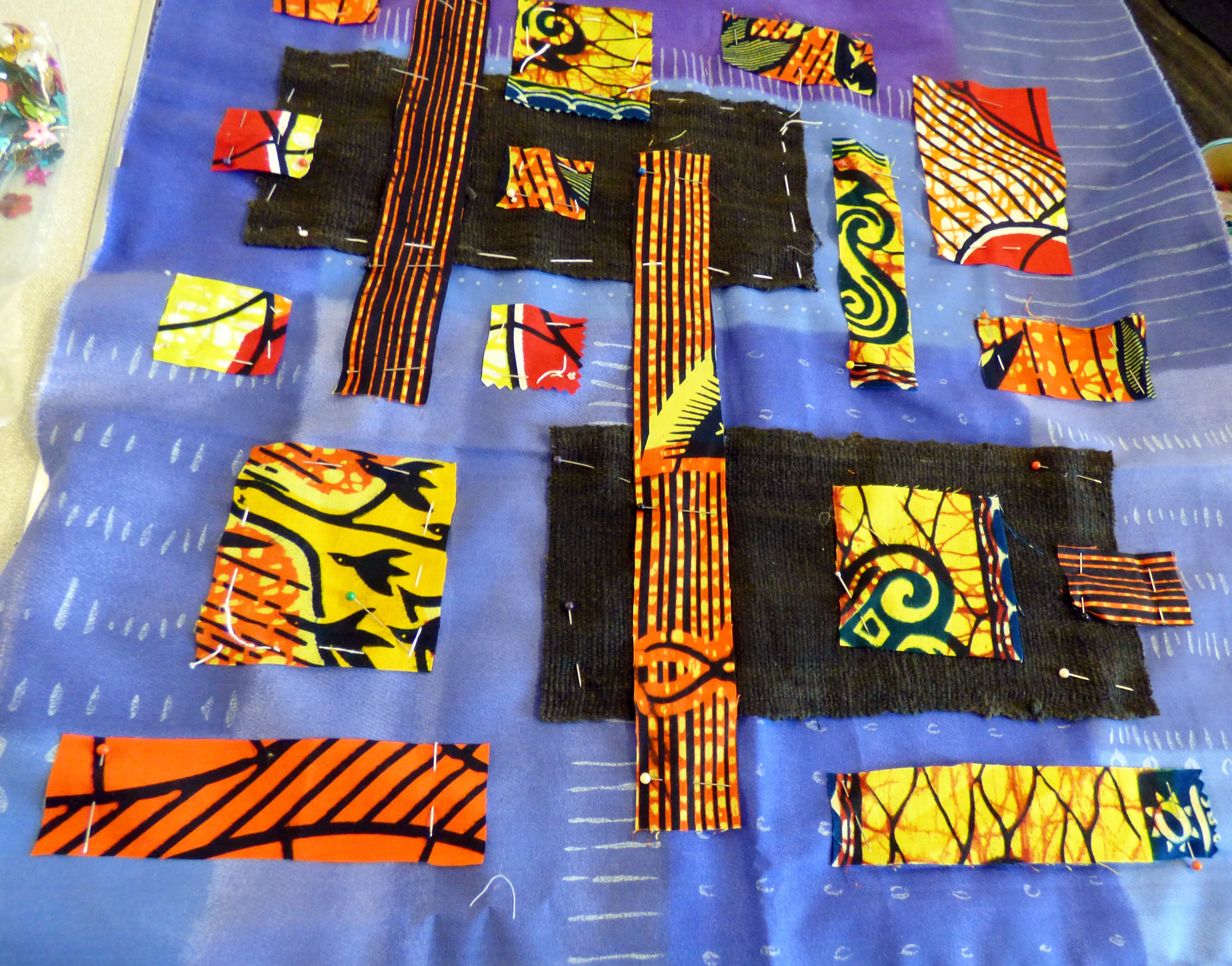 student's work at "Creative with Strip Cloth" workshop with Magie Relph, September 2016