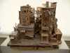 FAVELA by Pamela Sullivan, made from recycled cardboard, flooring and paper. Based on Brazilian housing associated with poorer areas of Rio and San Palo