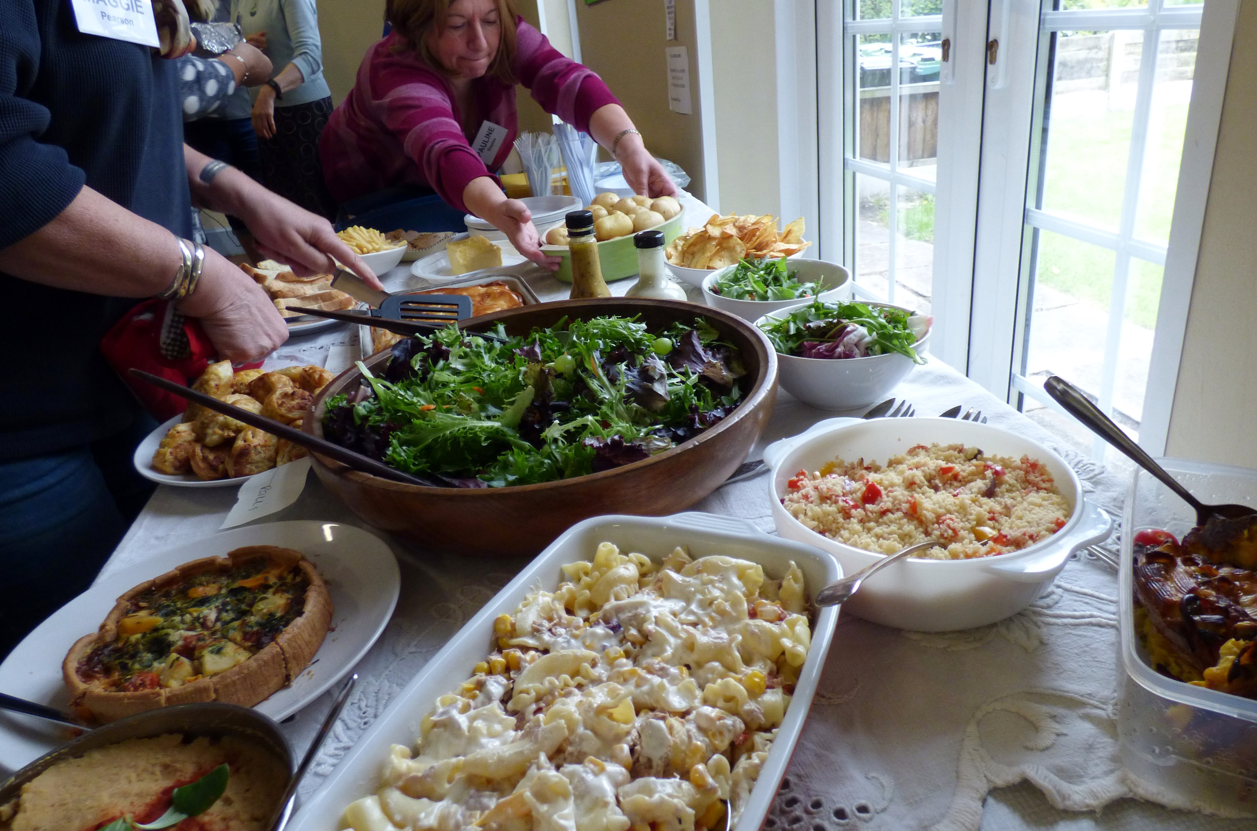A lovely spread ready for our MEG June shared lunch 2019