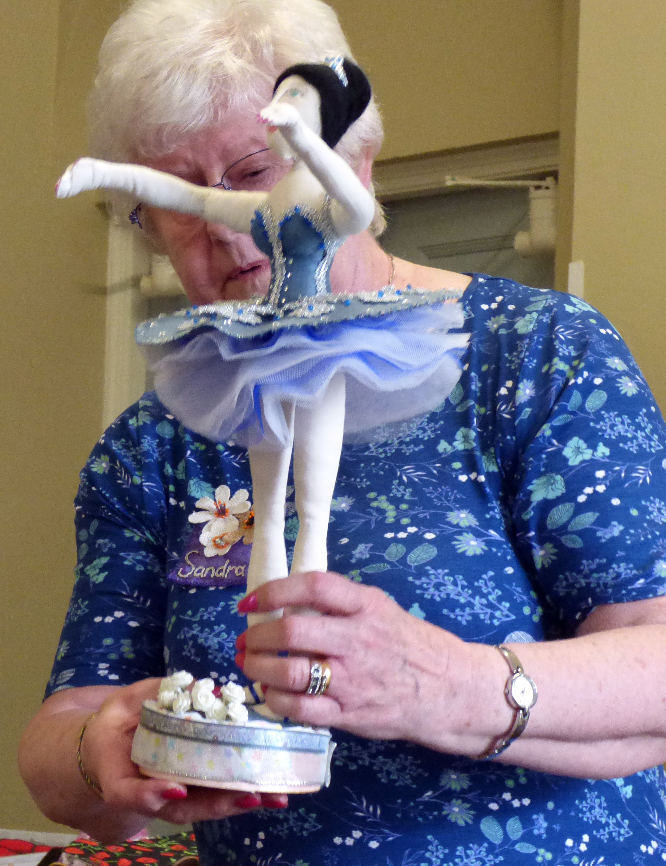 one of Sandra Parker's dolls, Talk by members of Cheshire Borders branch @ MEG 2019