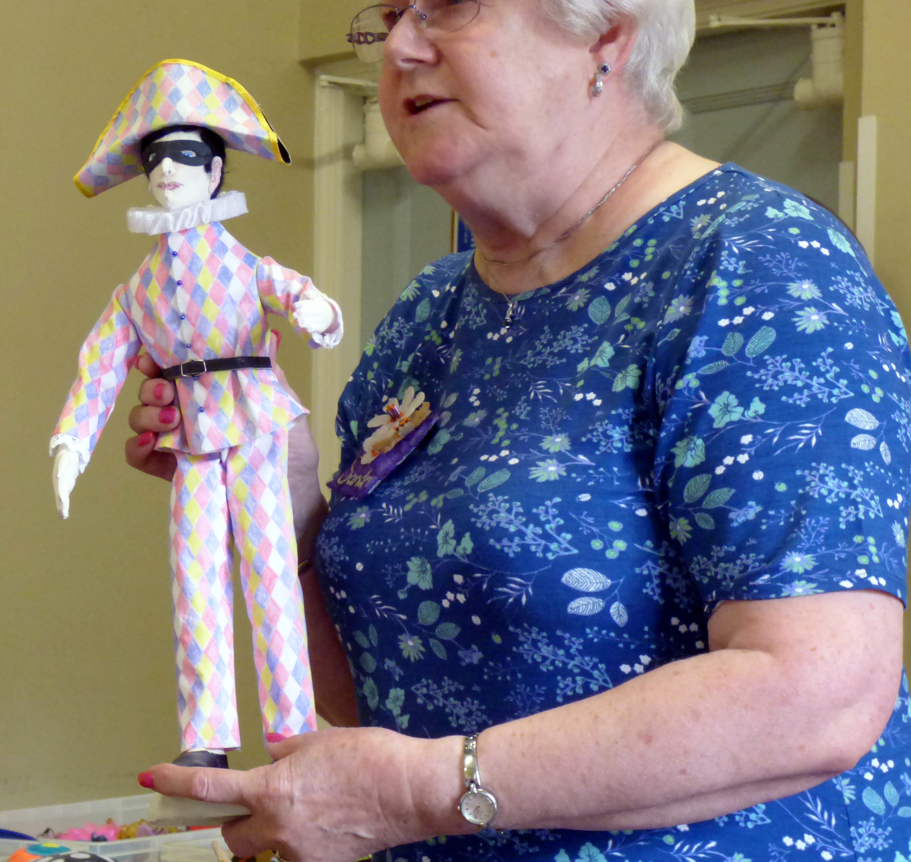 one of Sandra Parker's dolls, Talk by members of Cheshire Borders branch @ MEG 2019