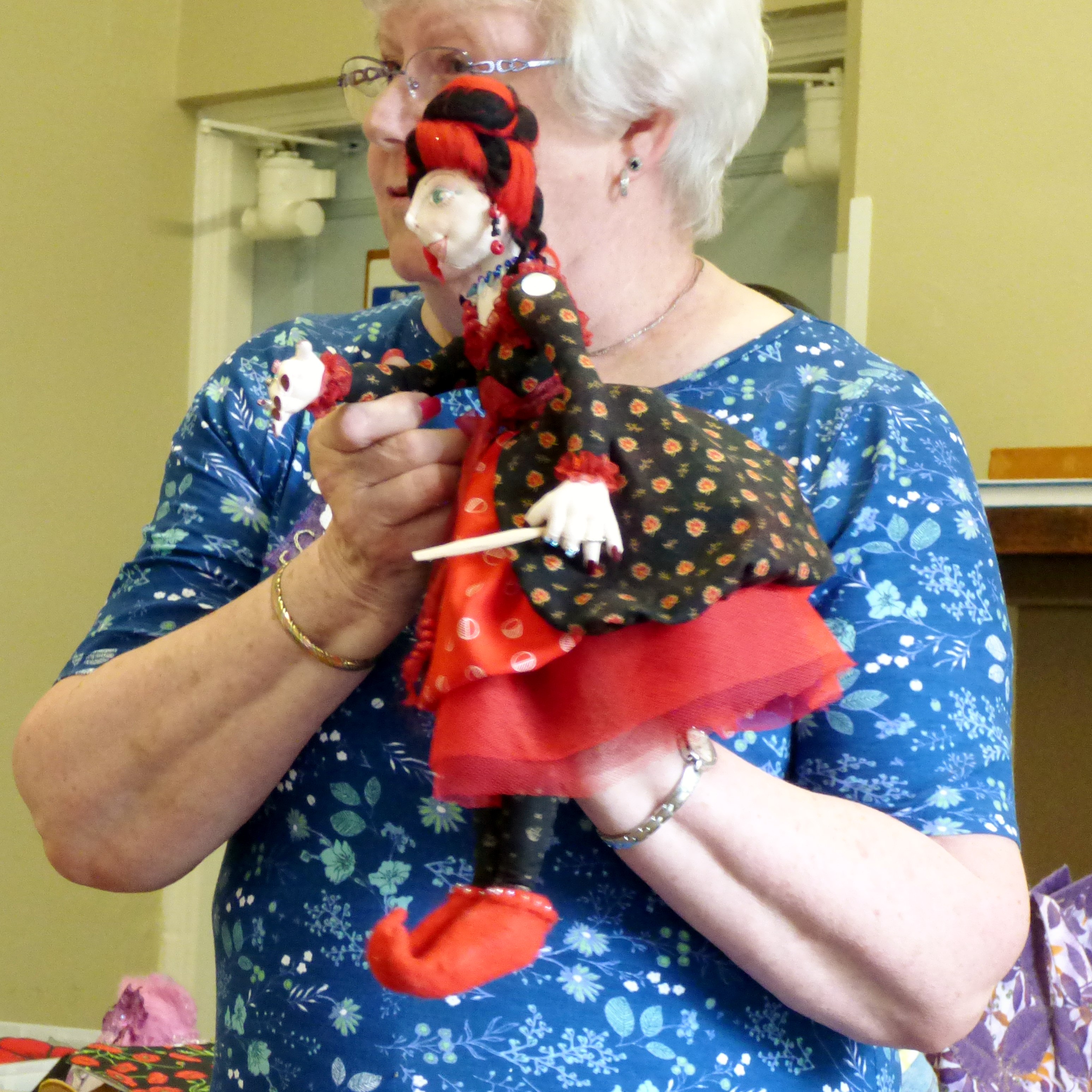 one of Sandra Parker's dolls, Talk by members of Cheshire Borders branch @ MEG 2019