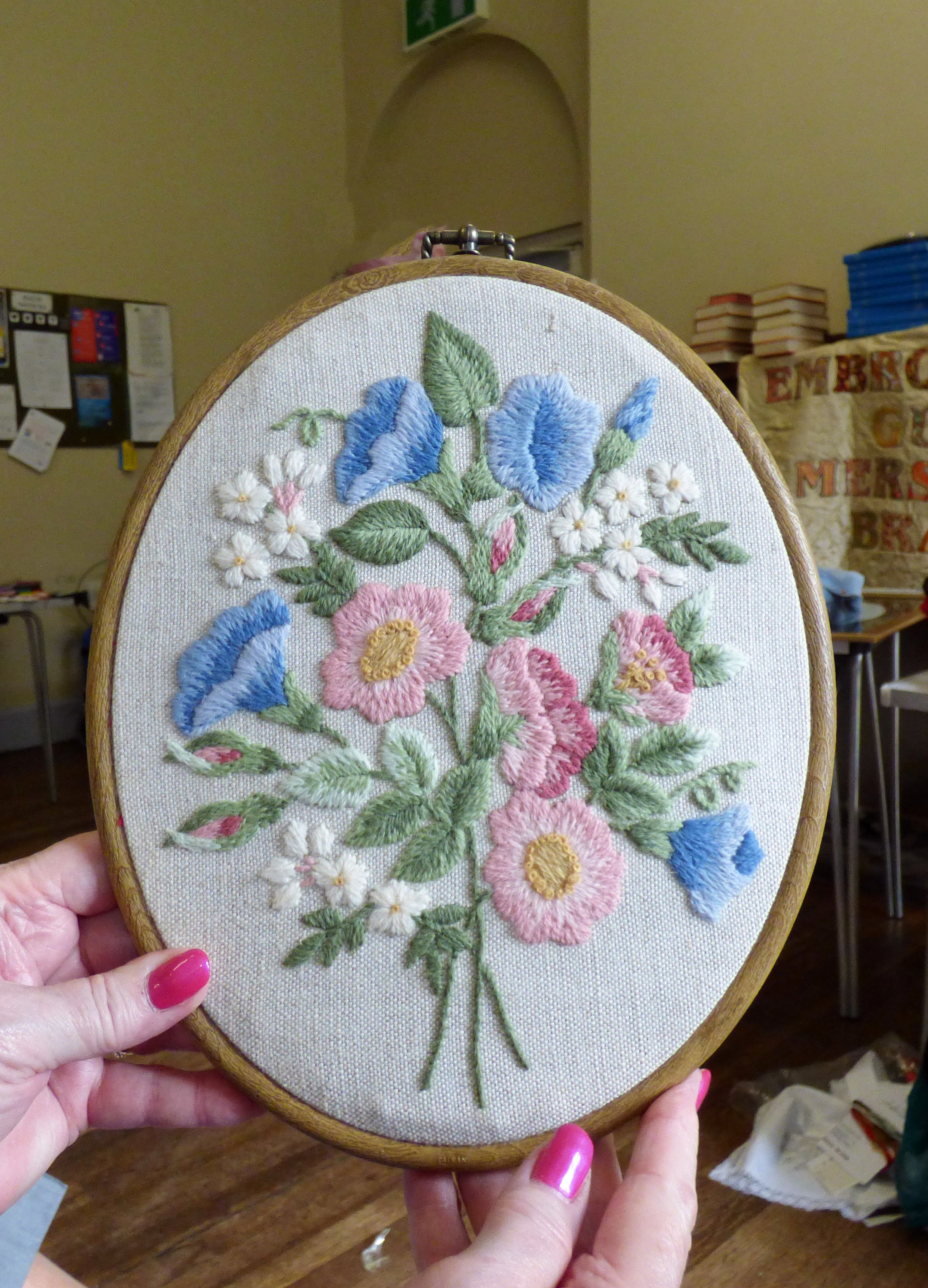 embroidery made by Eileen Clark, , Talk by members of Cheshire Borders branch @ MEG 2019