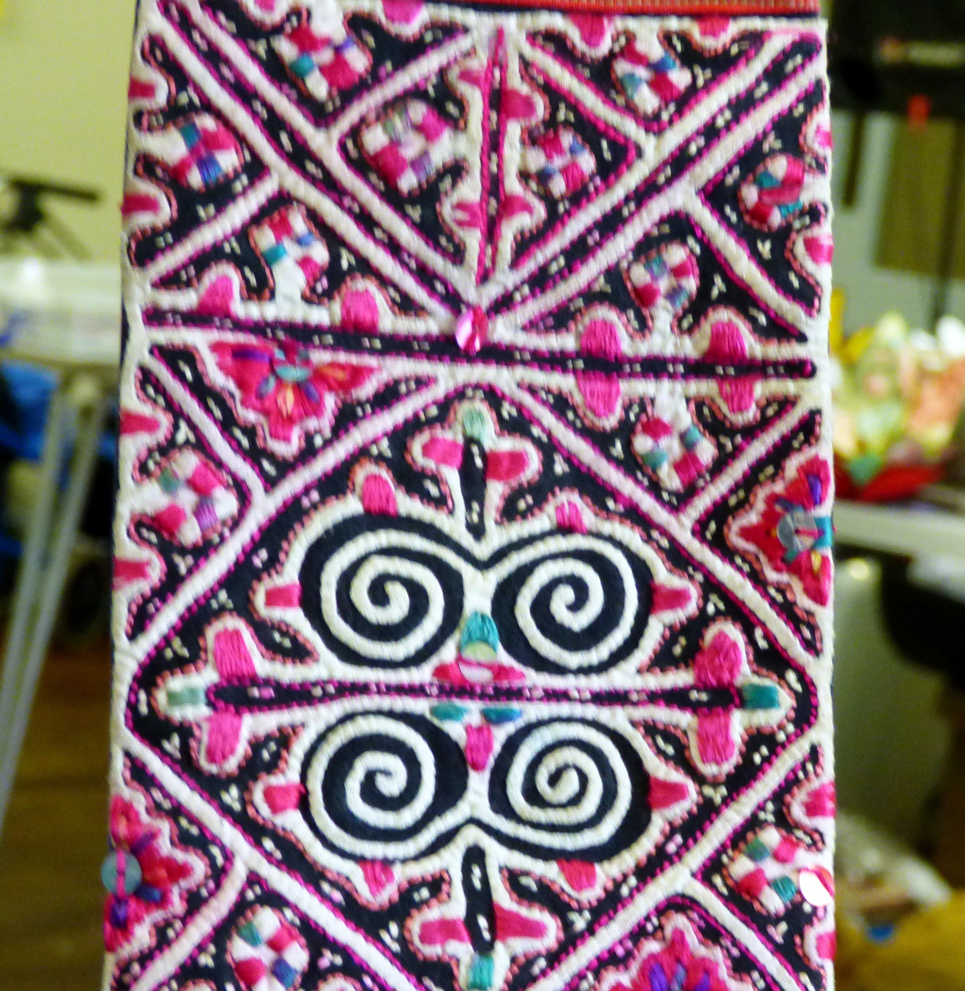 textile collected by Sue Simper, Talk by members of Cheshire Borders branch @ MEG 2019
