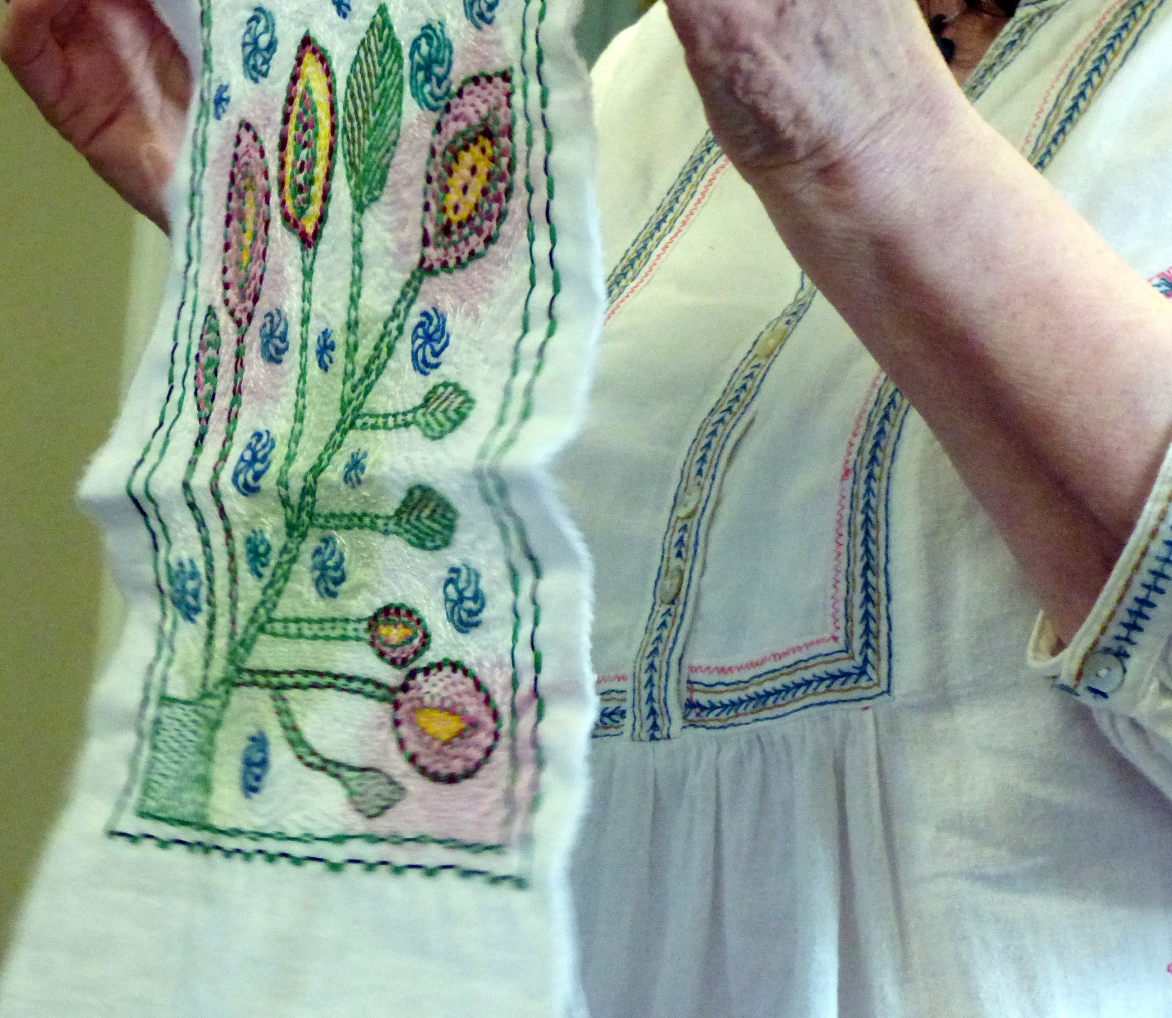 textile collected by Sue Simper, Talk by members of Cheshire Borders branch @ MEG 2019