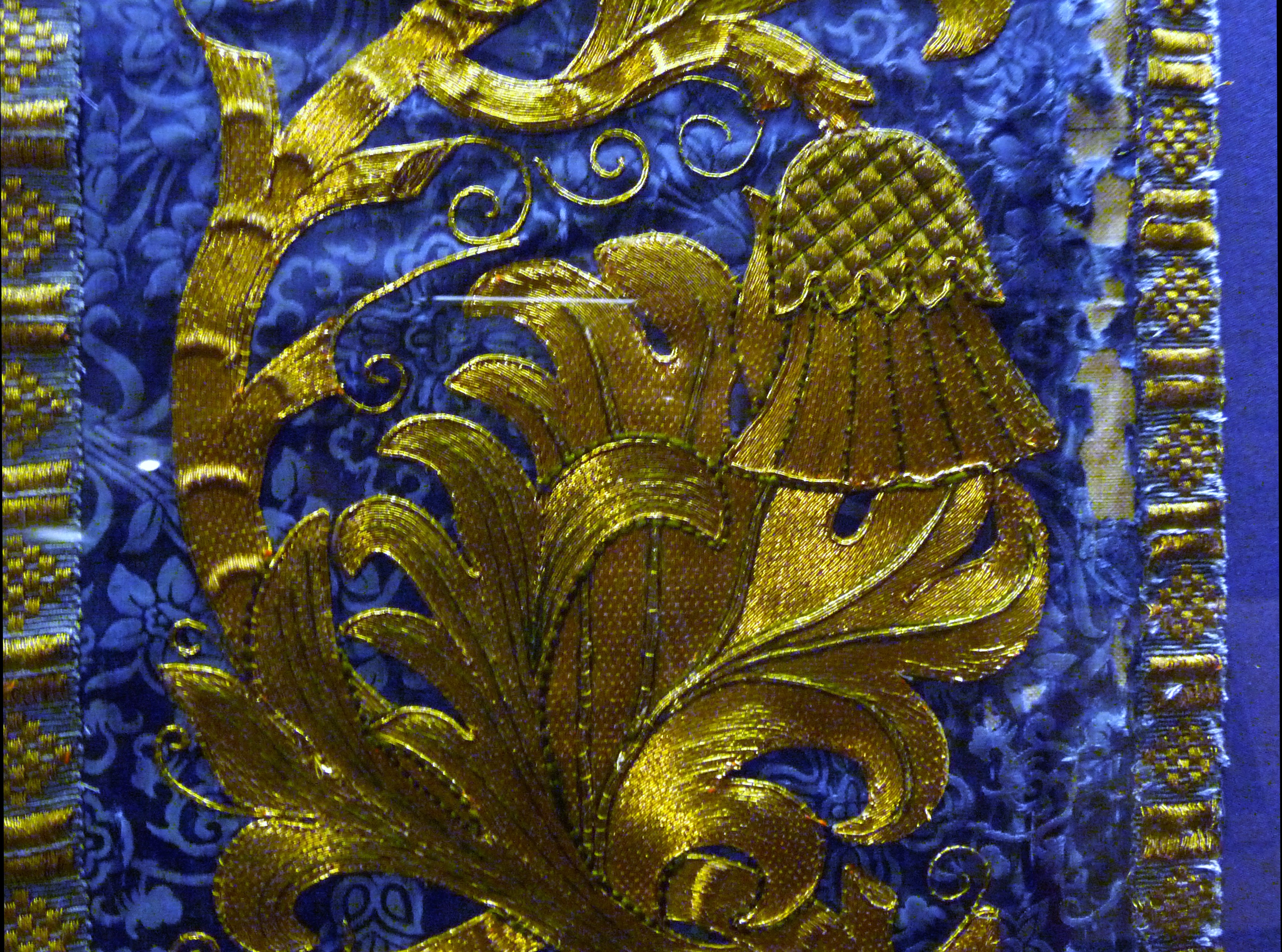 detail of Frontal for the Lady Chapel of Liverpool Cathedral worked by Margaret and Maria Comber between 1906 and 1909. They were members of the Liverpool Cathedral Embroidery Association.