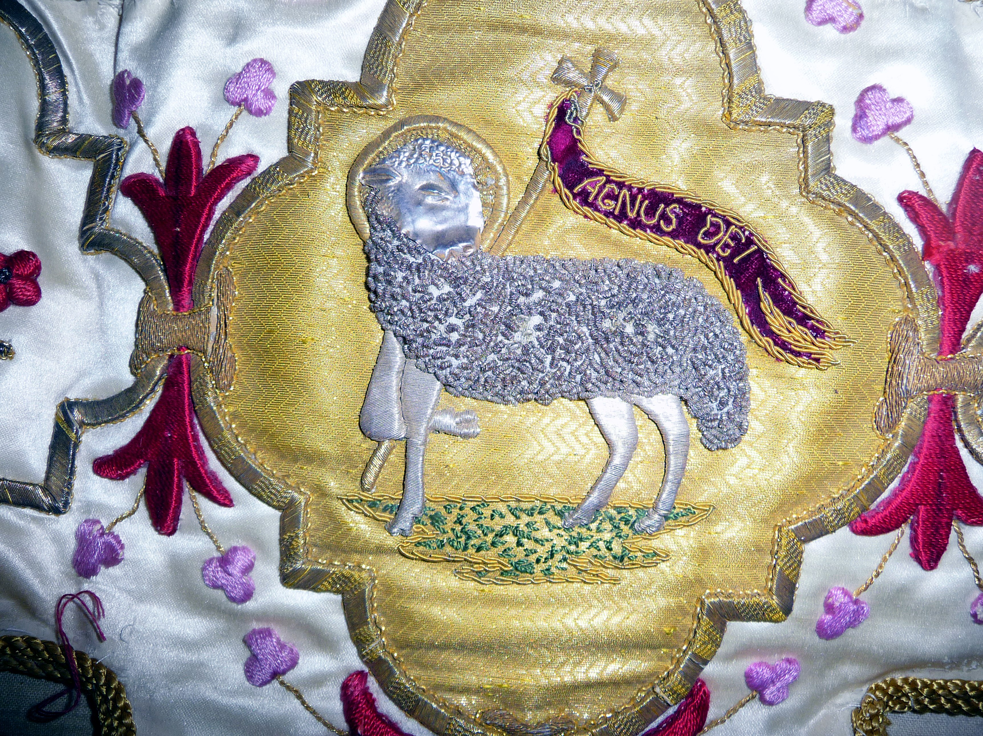 detail of embroidery on display in Elizabeth Hoare Gallery, Liverpool Cathedral