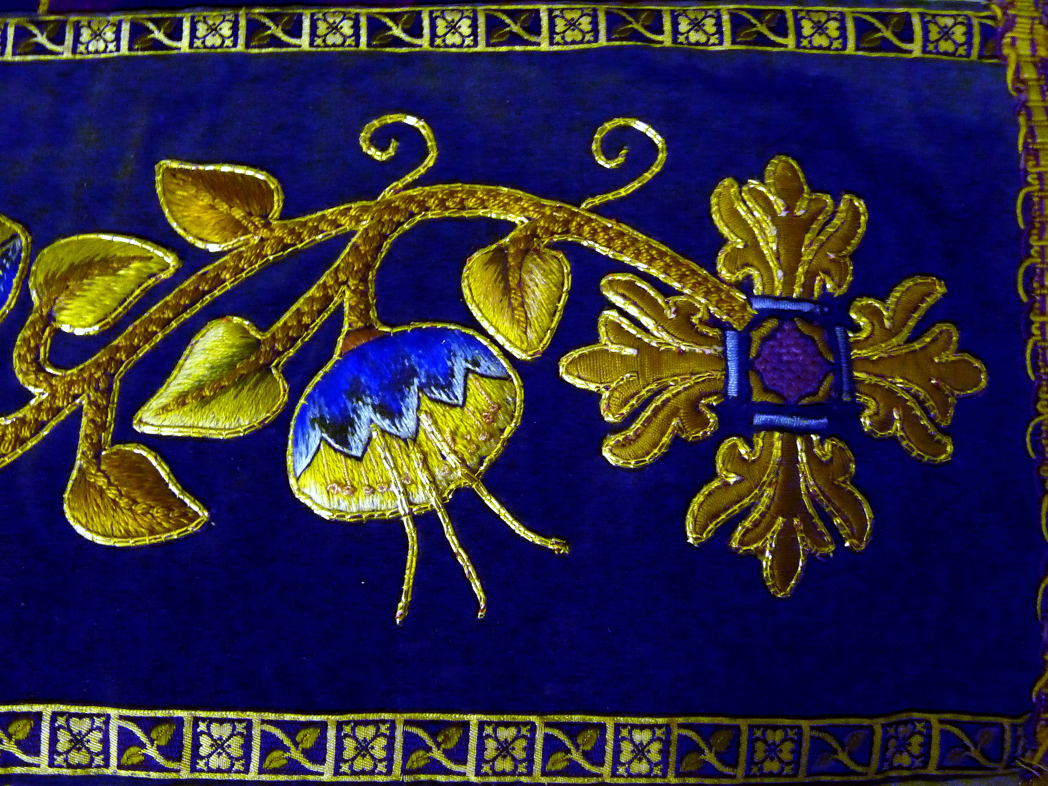 embroidery on display in Elizabeth Hoare Gallery, Liverpool Cathedral