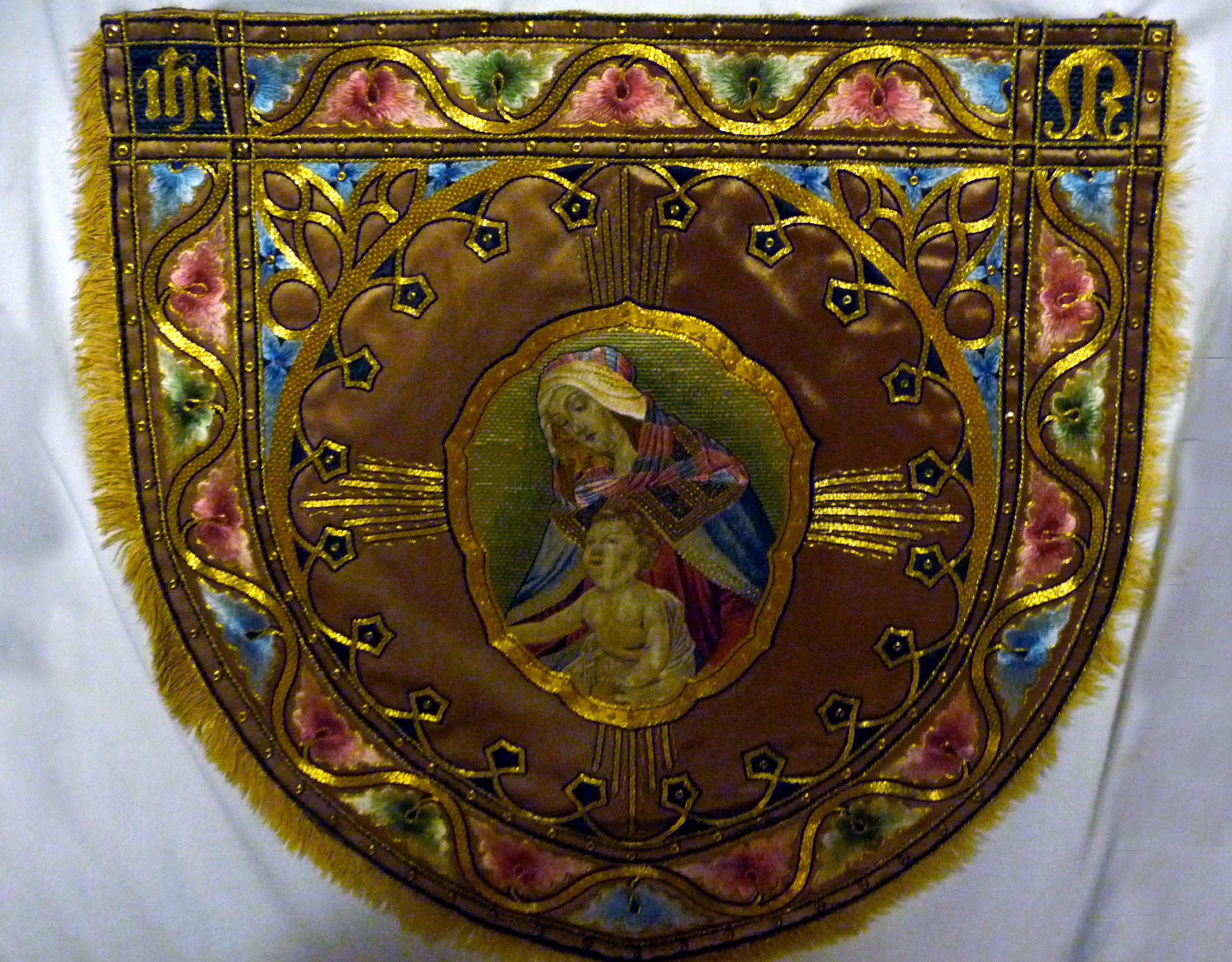 embroidered Hood  on display in Elizabeth Hoare Gallery, Liverpool Cathedral