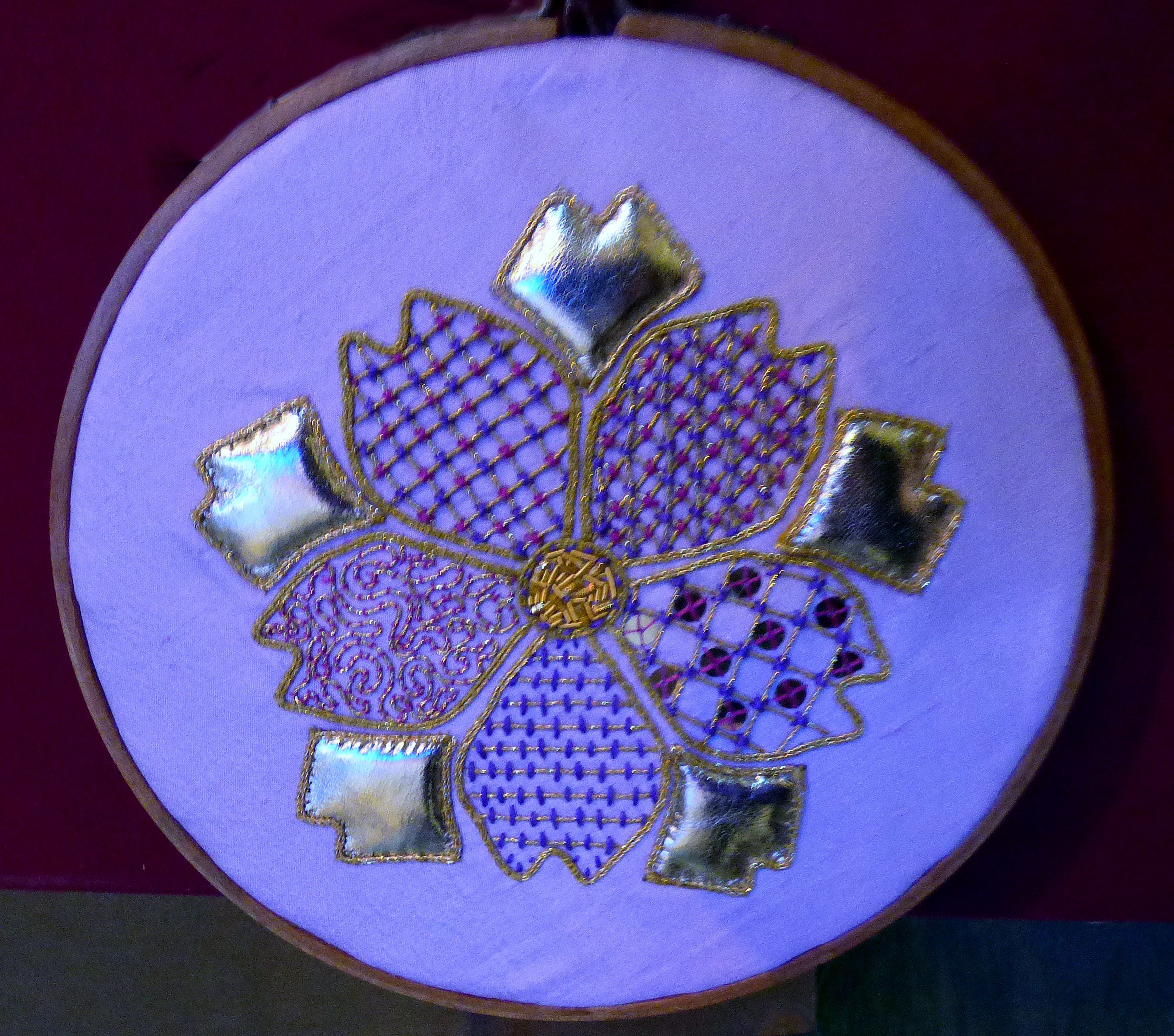 GOLDWORK by F.Trotman at Embroidery for Pleasure exhibition, Liverpool Metropolitan Cathedral 2016